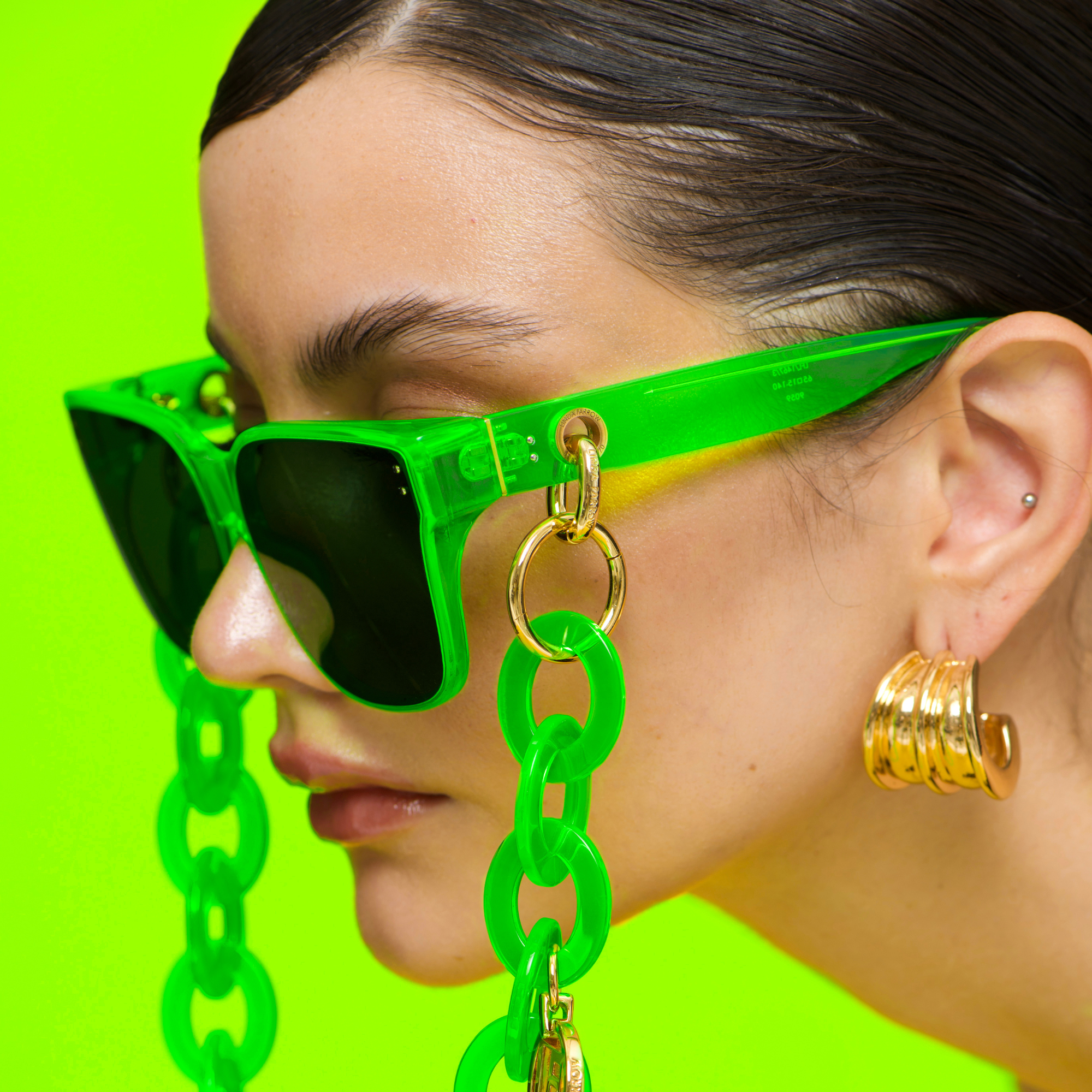 Rui Oversize Sunglasses in Neon Lime