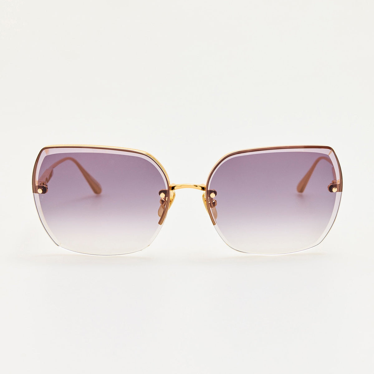 Ada Sunglasses in 22K Gold and Grey - LINDA FARROW-Sunglasses-