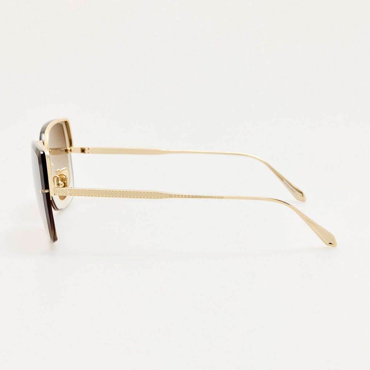 Ada Sunglasses in 22K Gold and Mocha - LINDA FARROW-Sunglasses-