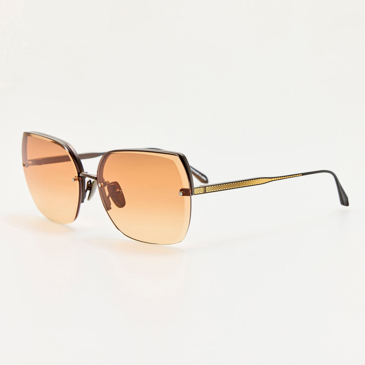 Ada Sunglasses in 22K Gold and Orange - LINDA FARROW-Sunglasses-