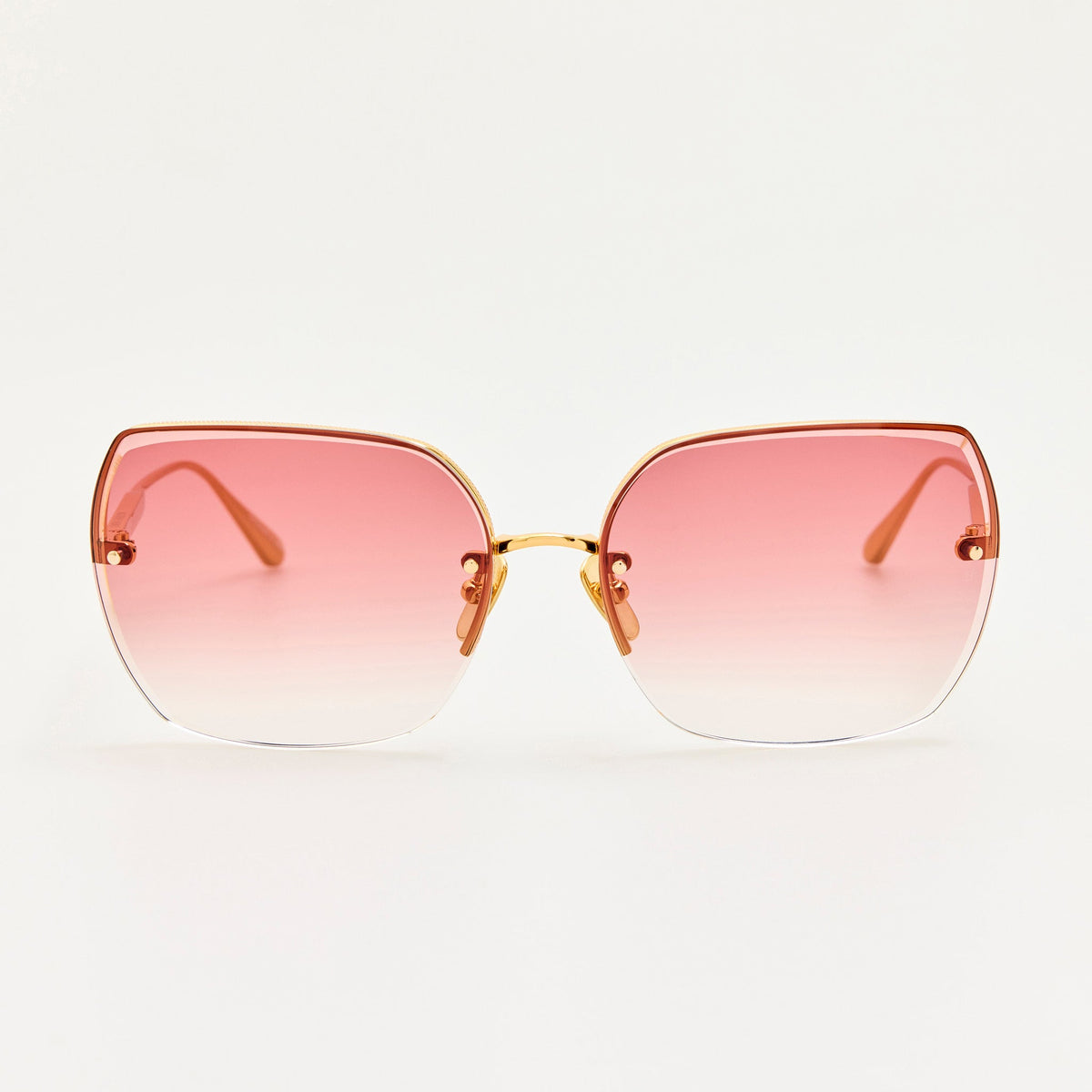 Ada Sunglasses in 22K Gold and Red - LINDA FARROW-Sunglasses-