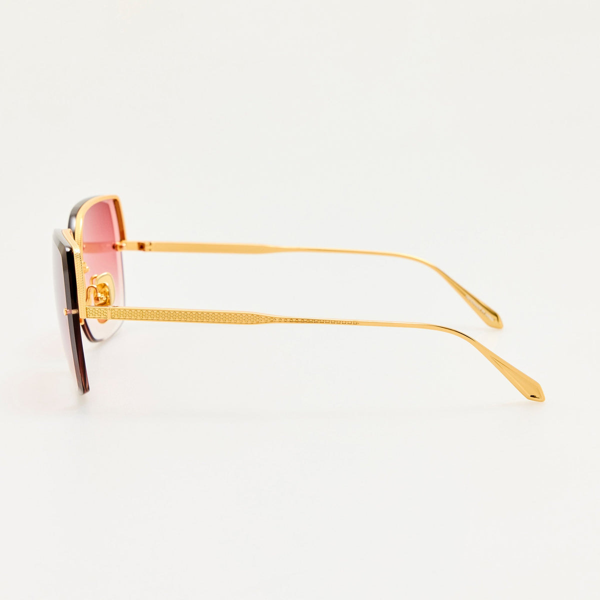 Ada Sunglasses in 22K Gold and Red - LINDA FARROW-Sunglasses-