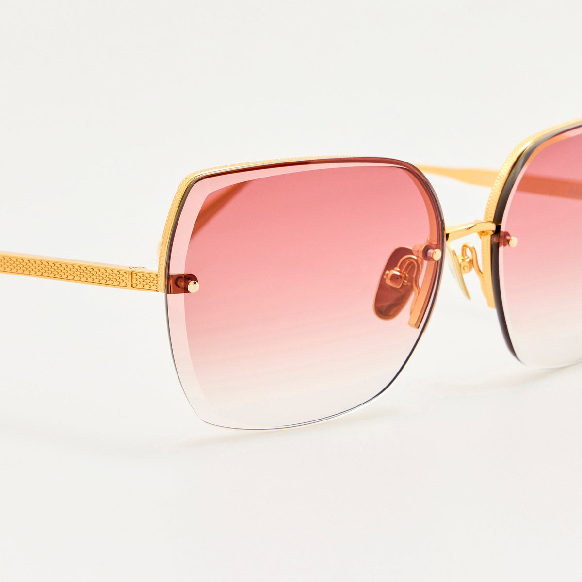 Ada Sunglasses in 22K Gold and Red - LINDA FARROW-Sunglasses-
