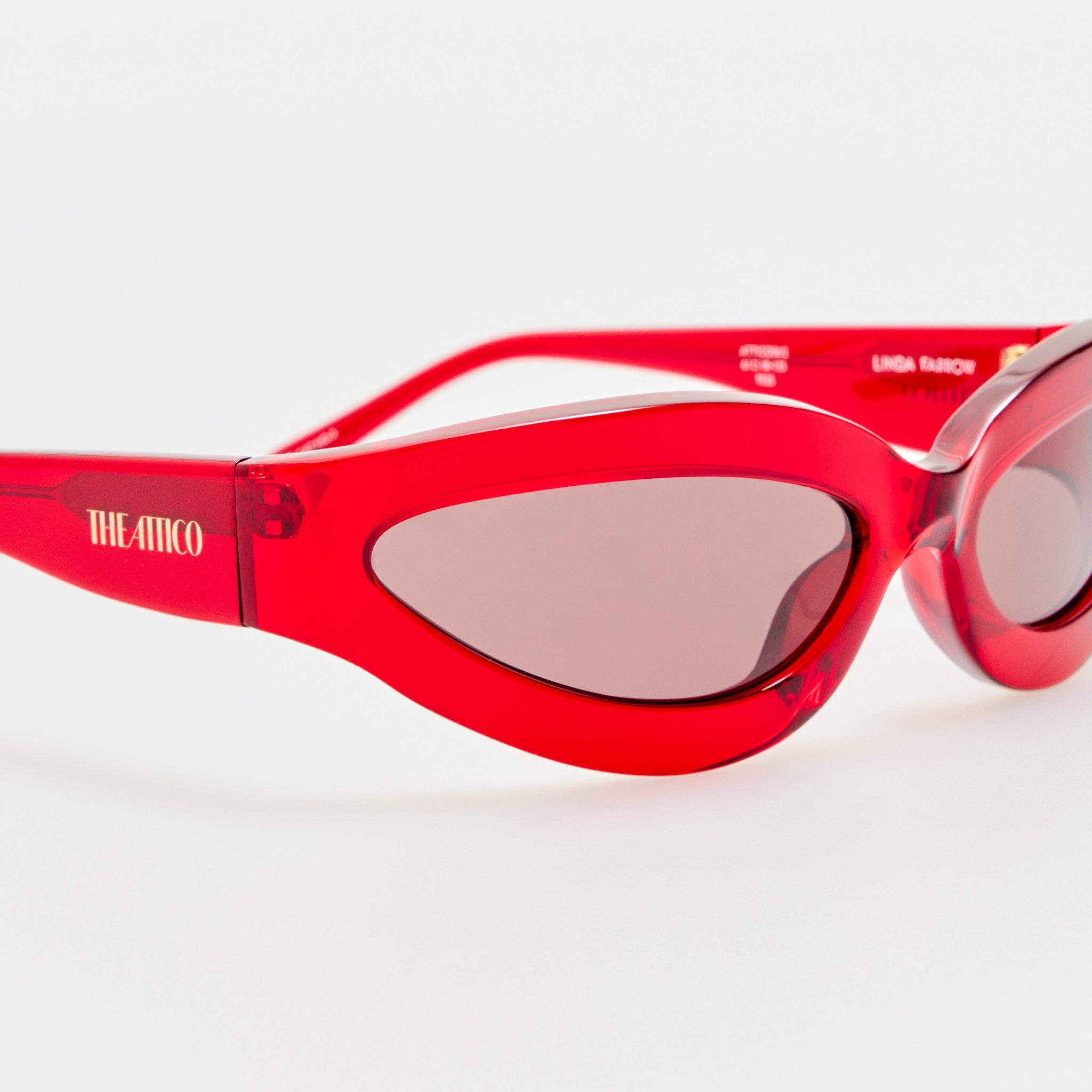Agnes Wrap Sunglasses in Red - LINDA FARROW - Sunglasses - 