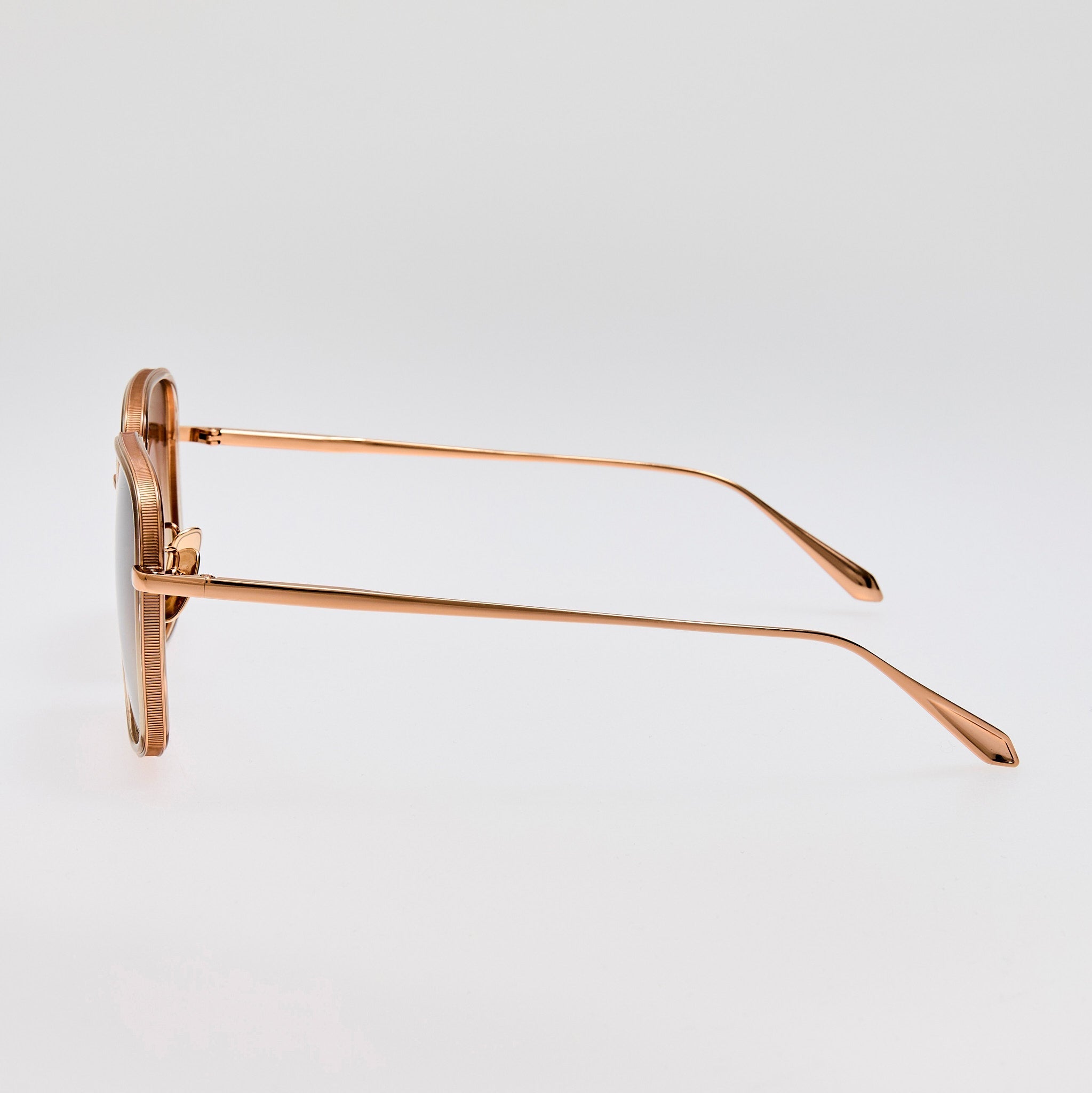 Alicia Sunglasses in 18K Gold and Camel - LINDA FARROW - Sunglasses - 