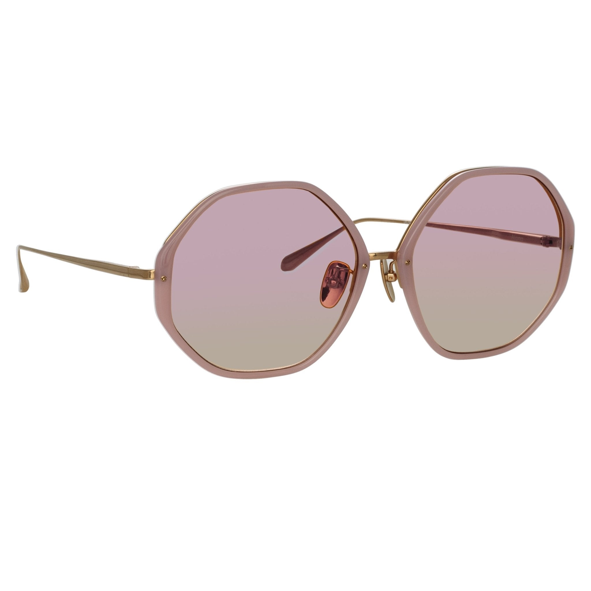Alona Sunglasses in 22K Gold and Lilac - LINDA FARROW-Sunglasses-