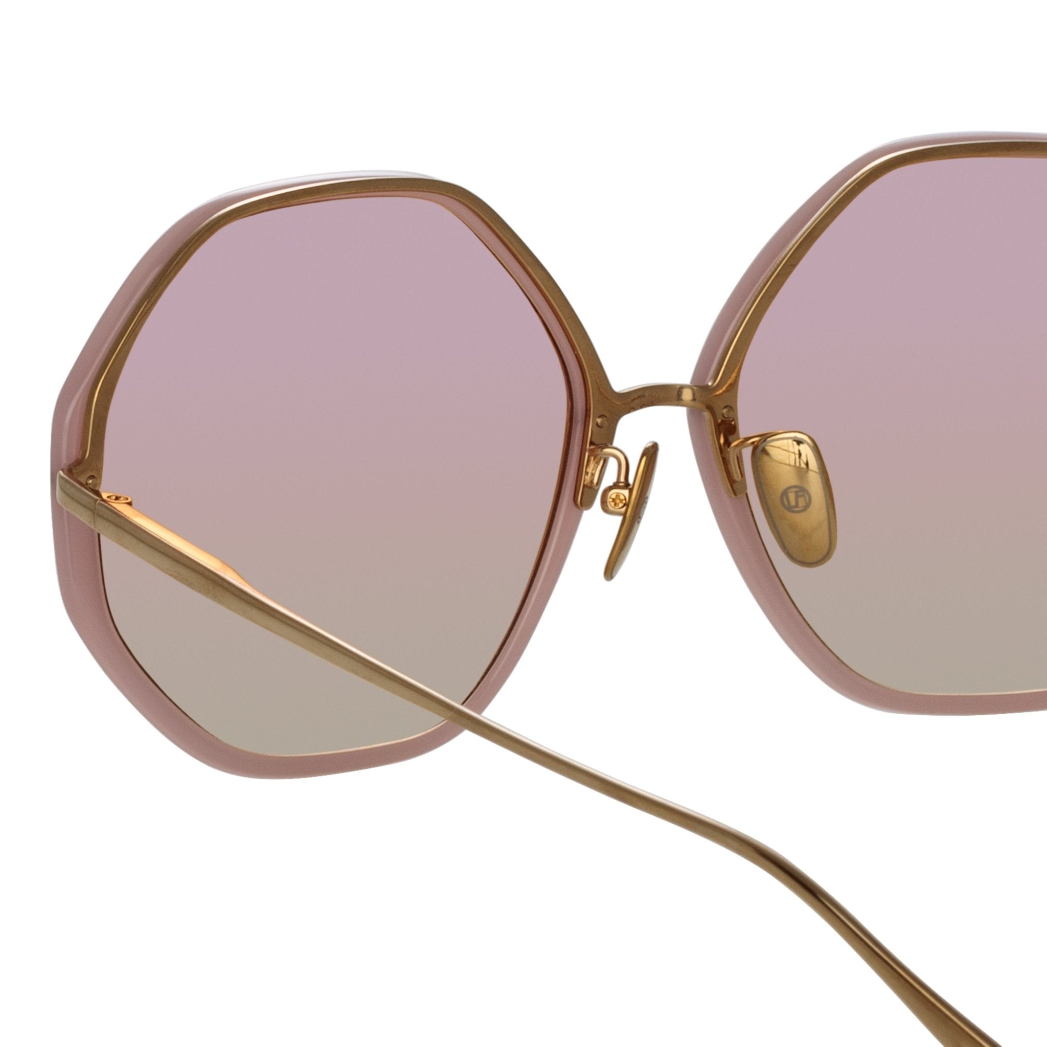 Alona Sunglasses in 22K Gold and Lilac - LINDA FARROW - Sunglasses - 