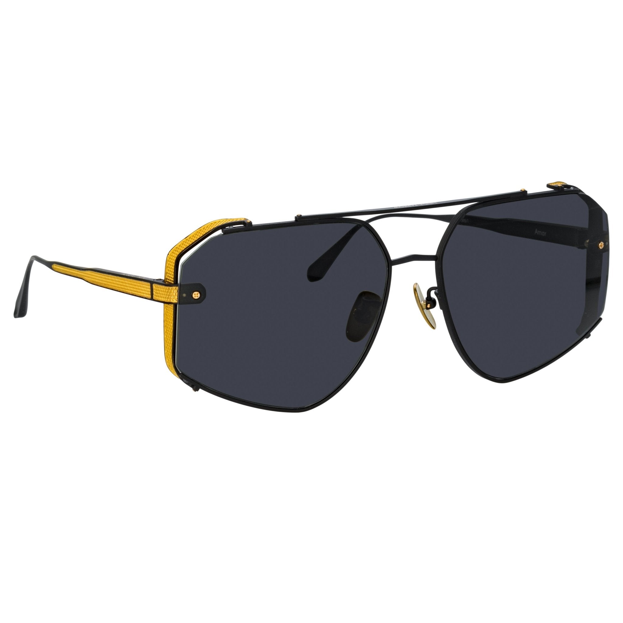 Amar Sunglasses in Matt Nickel - LINDA FARROW - Sunglasses - 