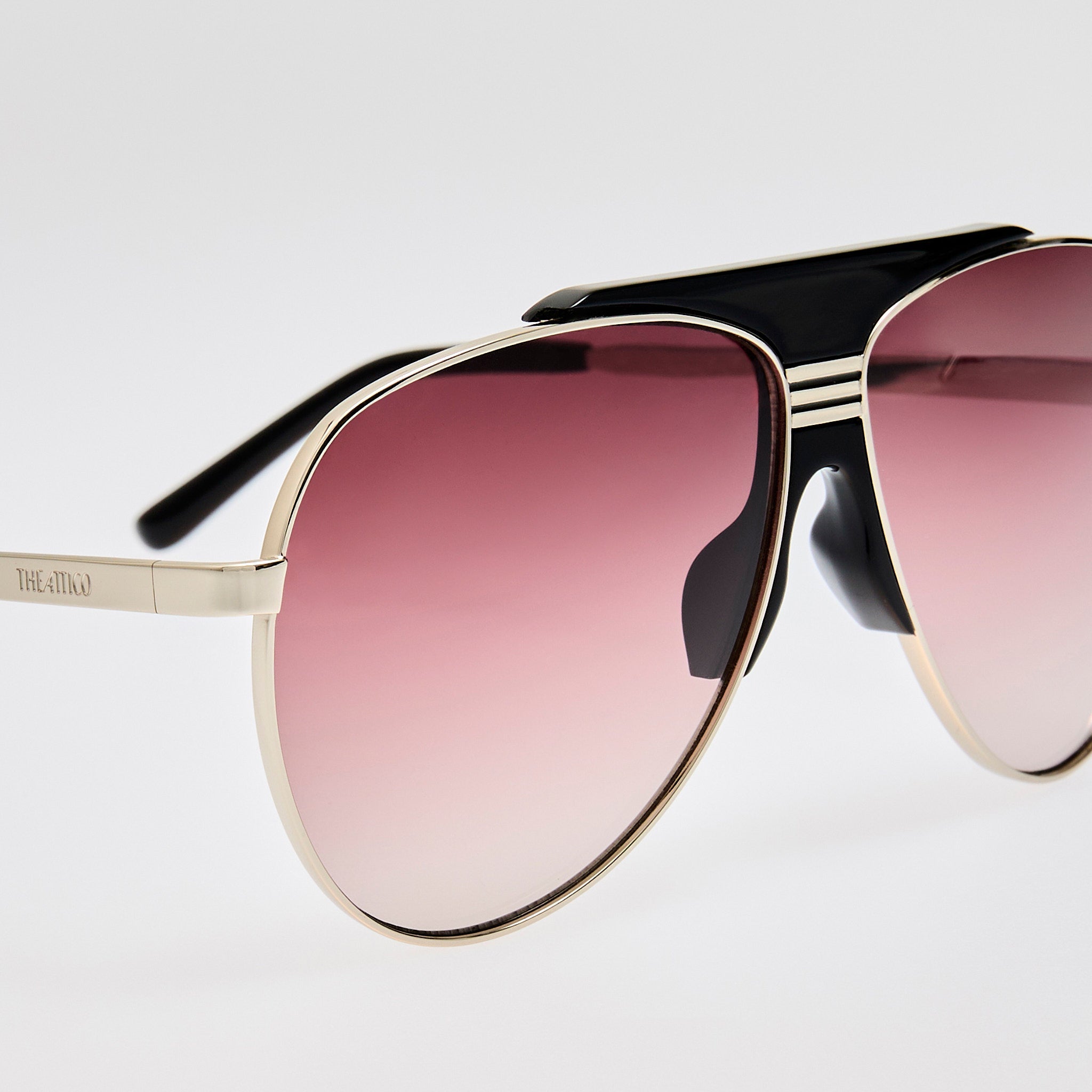 Amelia Sunglasses in Black and Purple - LINDA FARROW - Sunglasses - 