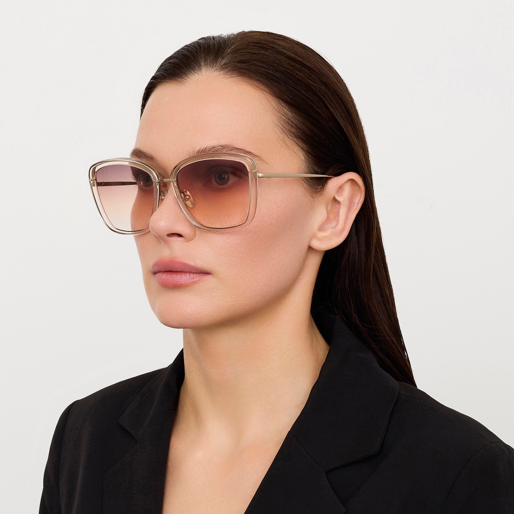 Anais Sunglasses in 22K Gold and Ash - LINDA FARROW - Sunglasses - 