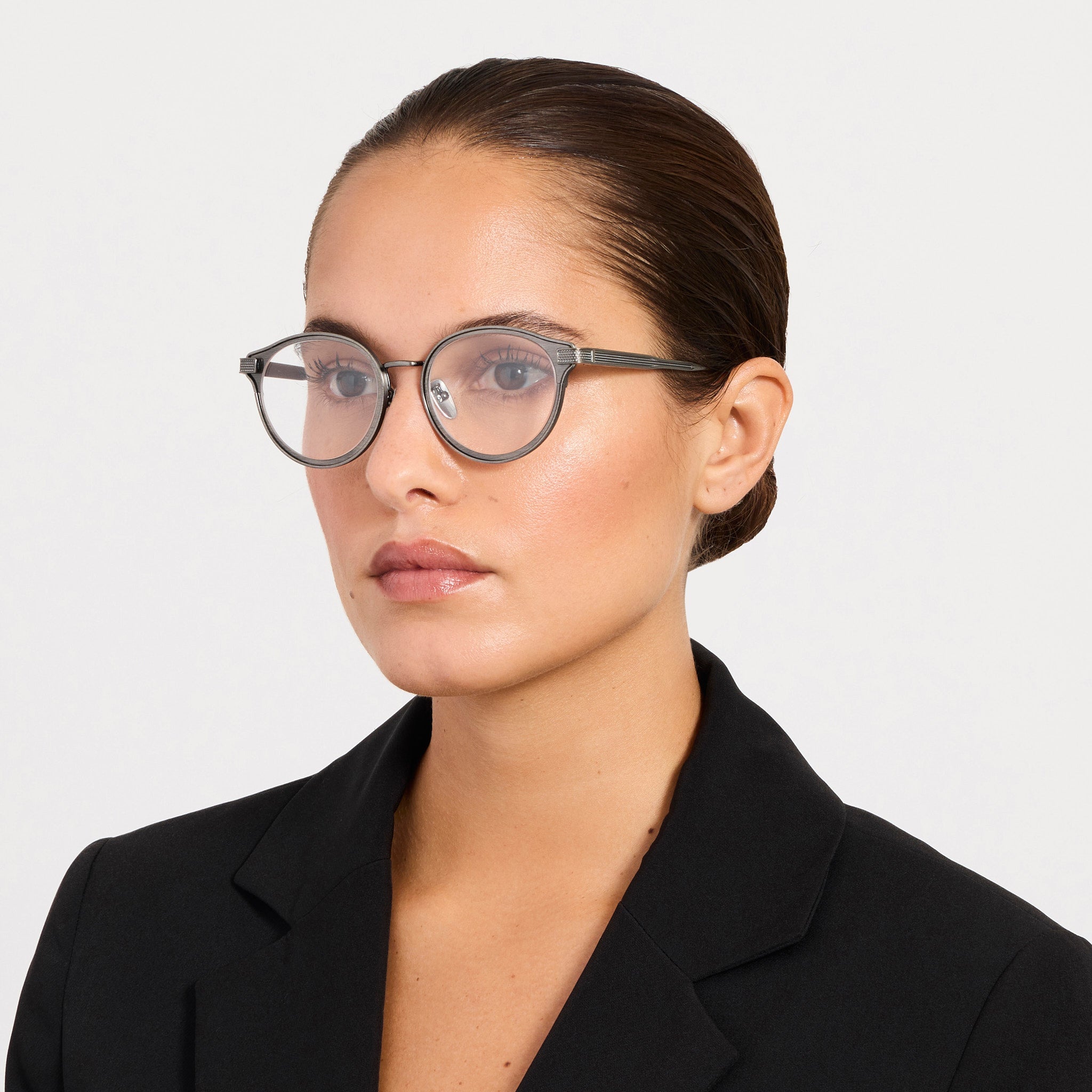 Anthony Oval Optical Frame in Antique Silver - LINDA FARROW-Optical Frame-