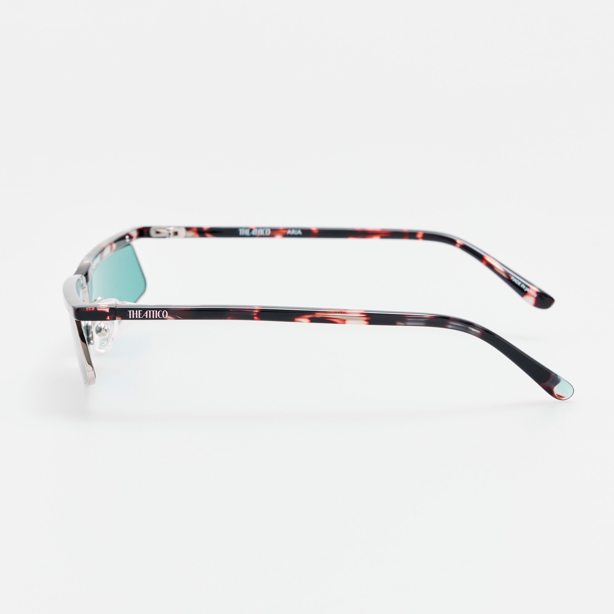 Aria Cat Eye Sunglasses in Silver and Blue - LINDA FARROW-Sunglasses-