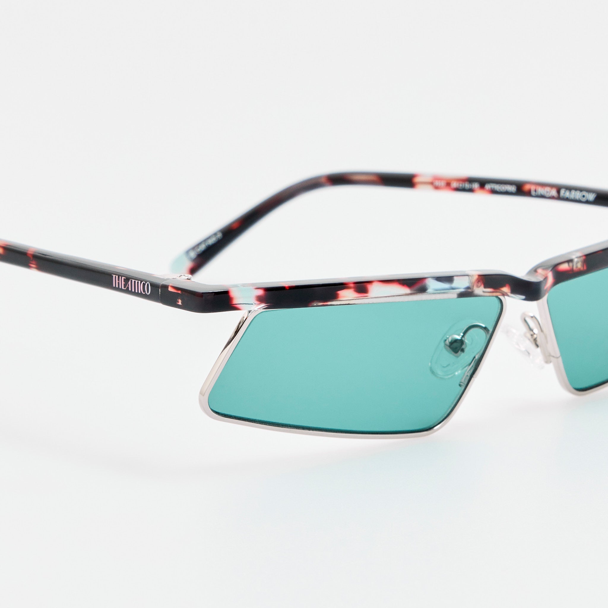 Aria Cat Eye Sunglasses in Silver and Blue - LINDA FARROW-Sunglasses-
