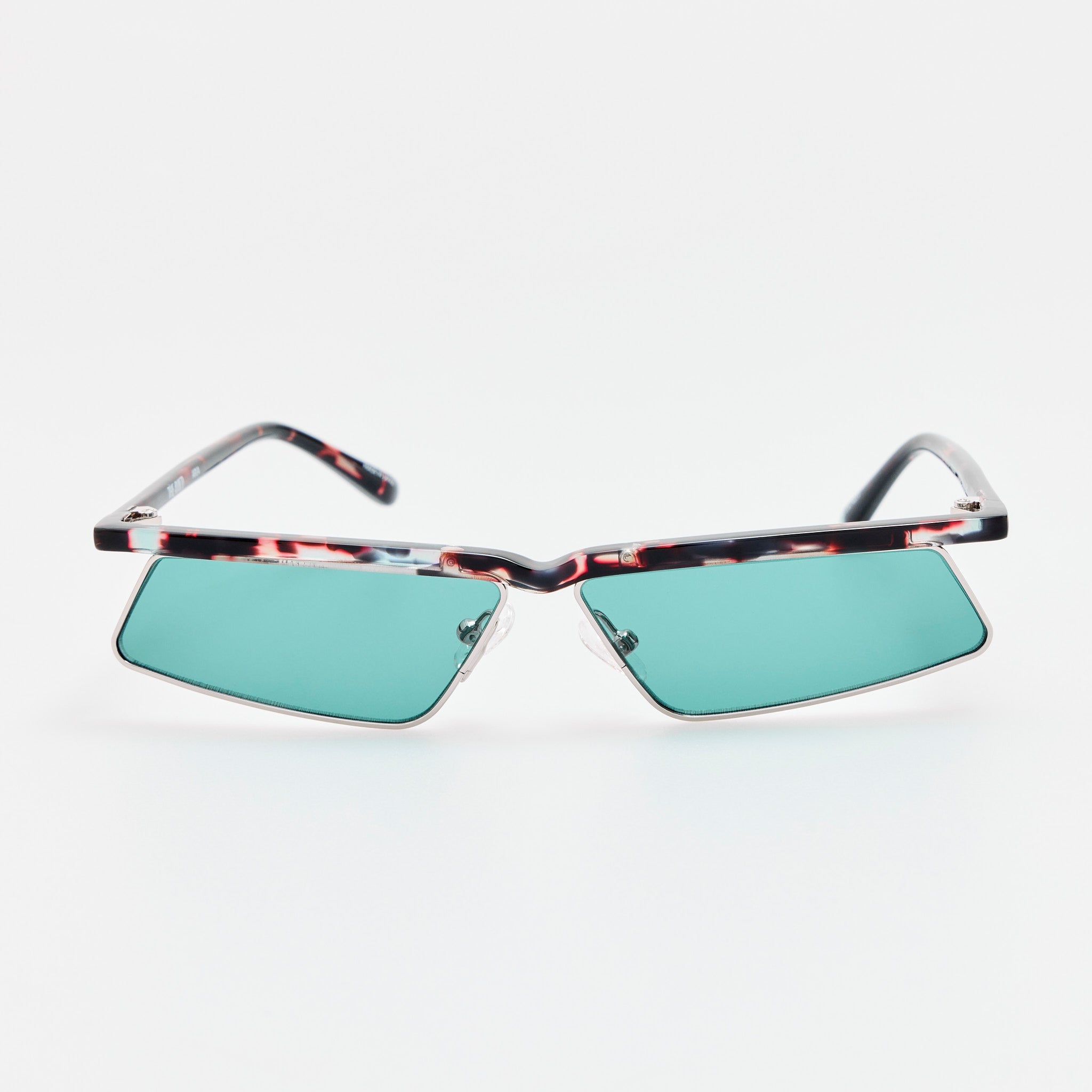 Aria Cat Eye Sunglasses in Silver and Blue - LINDA FARROW-Sunglasses-
