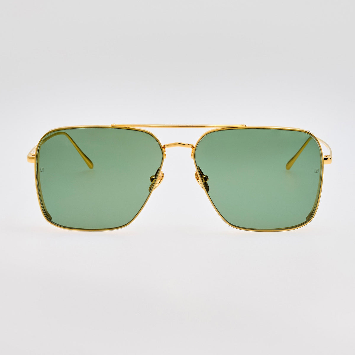 Asher Sunglasses in Yellow Gold by LINDA FARROW display picture 2