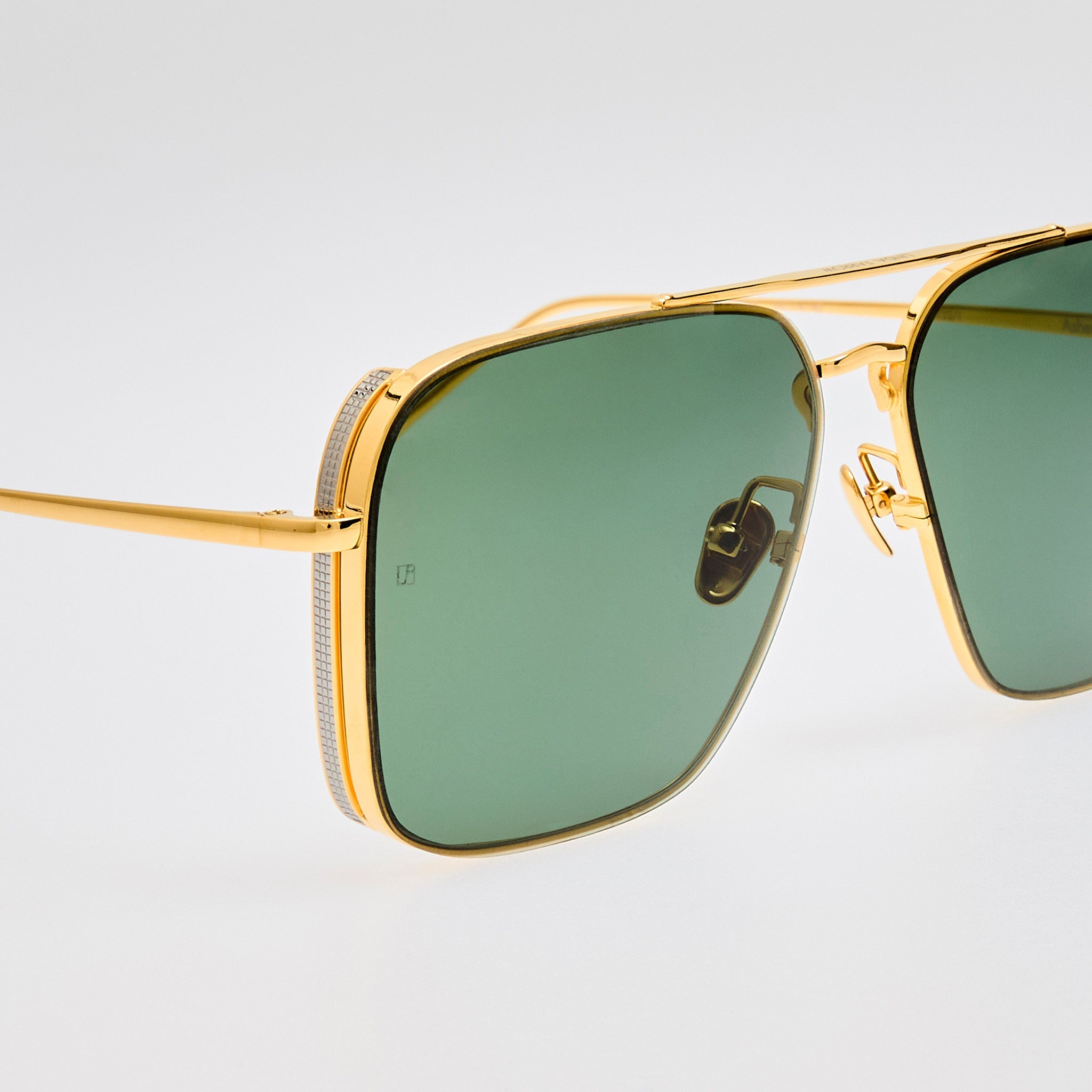 Asher Sunglasses in 22K Gold and Green - LINDA FARROW - Sunglasses - 