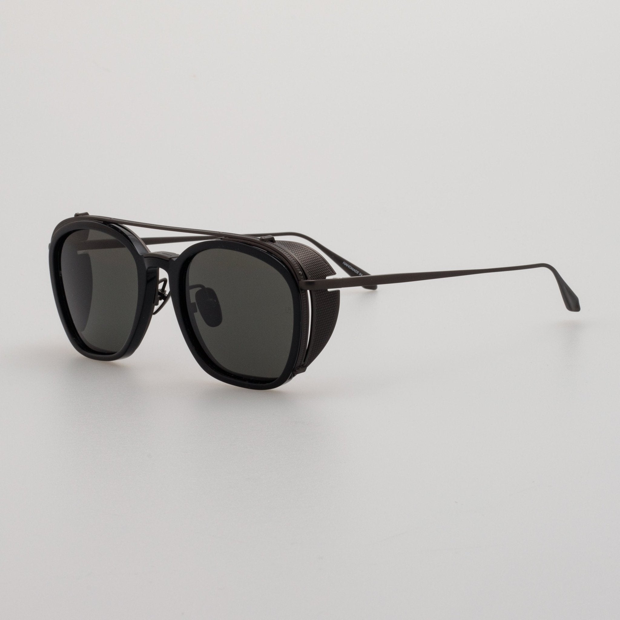 Aston Square Sunglasses in Black Matt Nickel - LINDA FARROW - Sunglasses - 