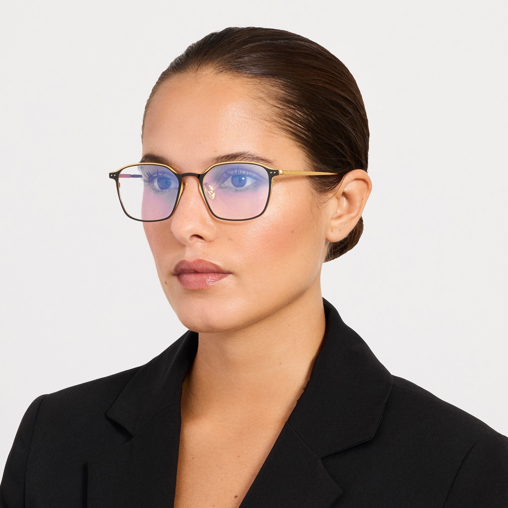 Avery Optical in Black and 22K Gold - LINDA FARROW - Optical Frame - 