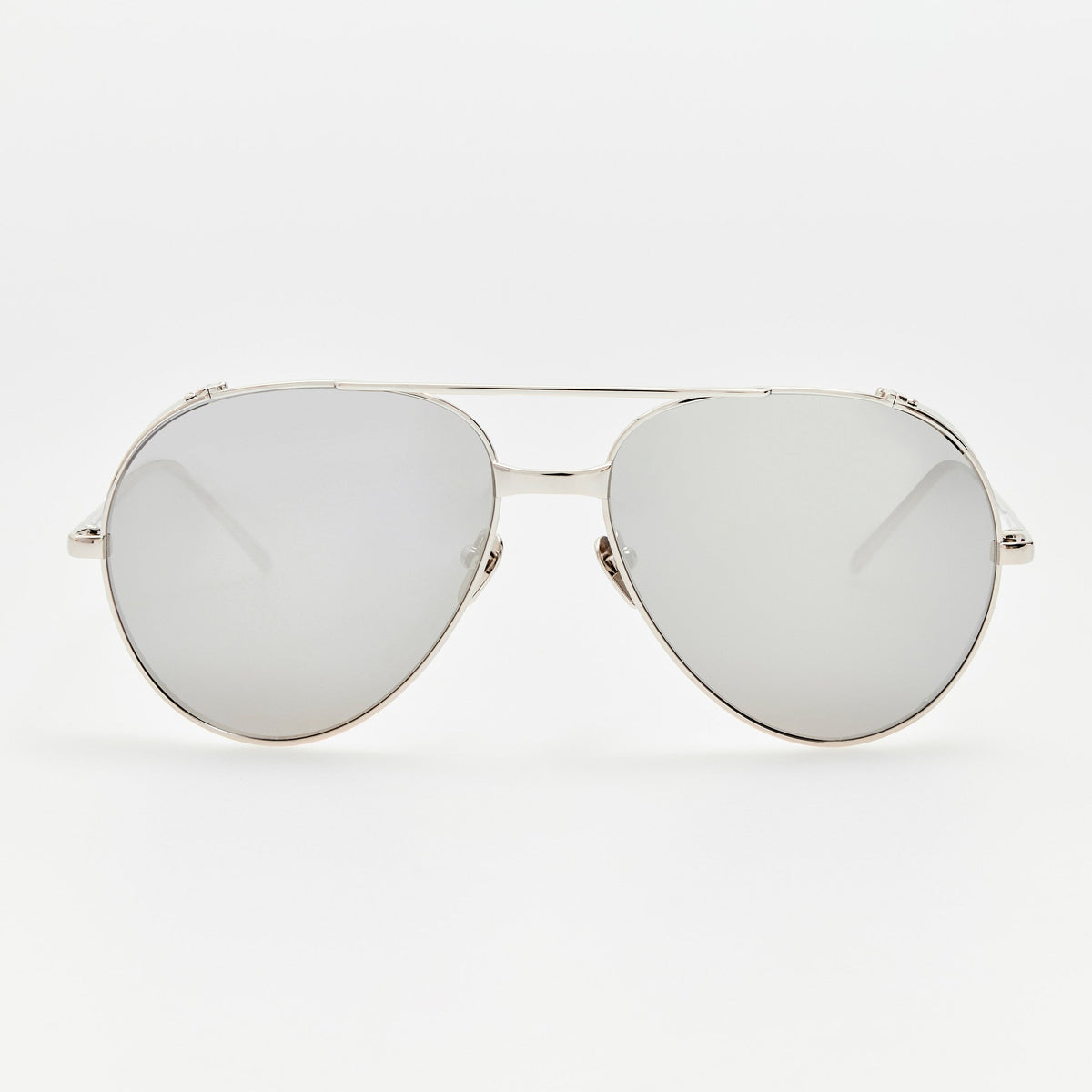 Linda Farrow SIMON LFL479C2 SUN Silver Mirror Sunglasses White Gold Platinum Linda Farrow - Kaia Sunglasses | Specs Collective main image 3