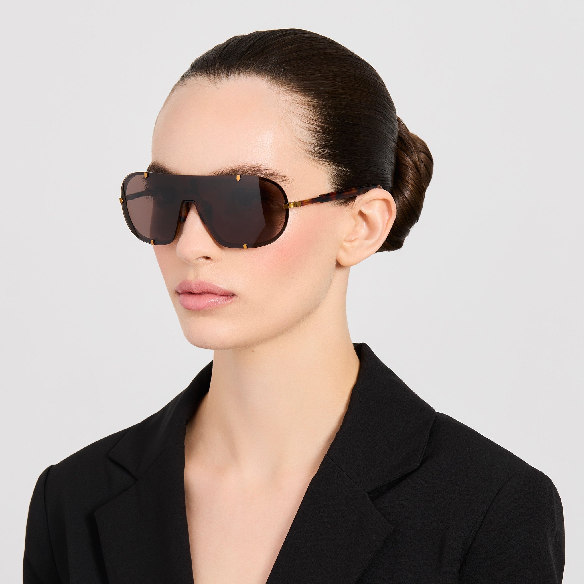 Aviator Sunglasses in Old Gold - LINDA FARROW-Sunglasses-