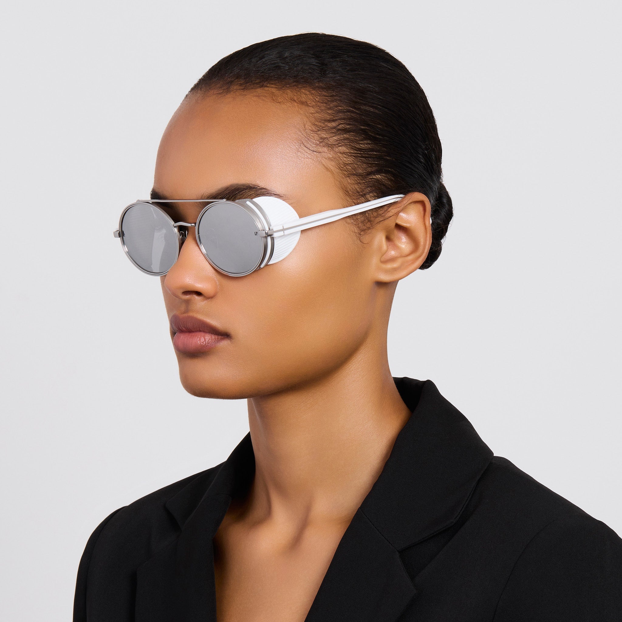 Baret Explorer Sunglasses in 22K White Gold and Platinum - LINDA FARROW - Sunglasses - 