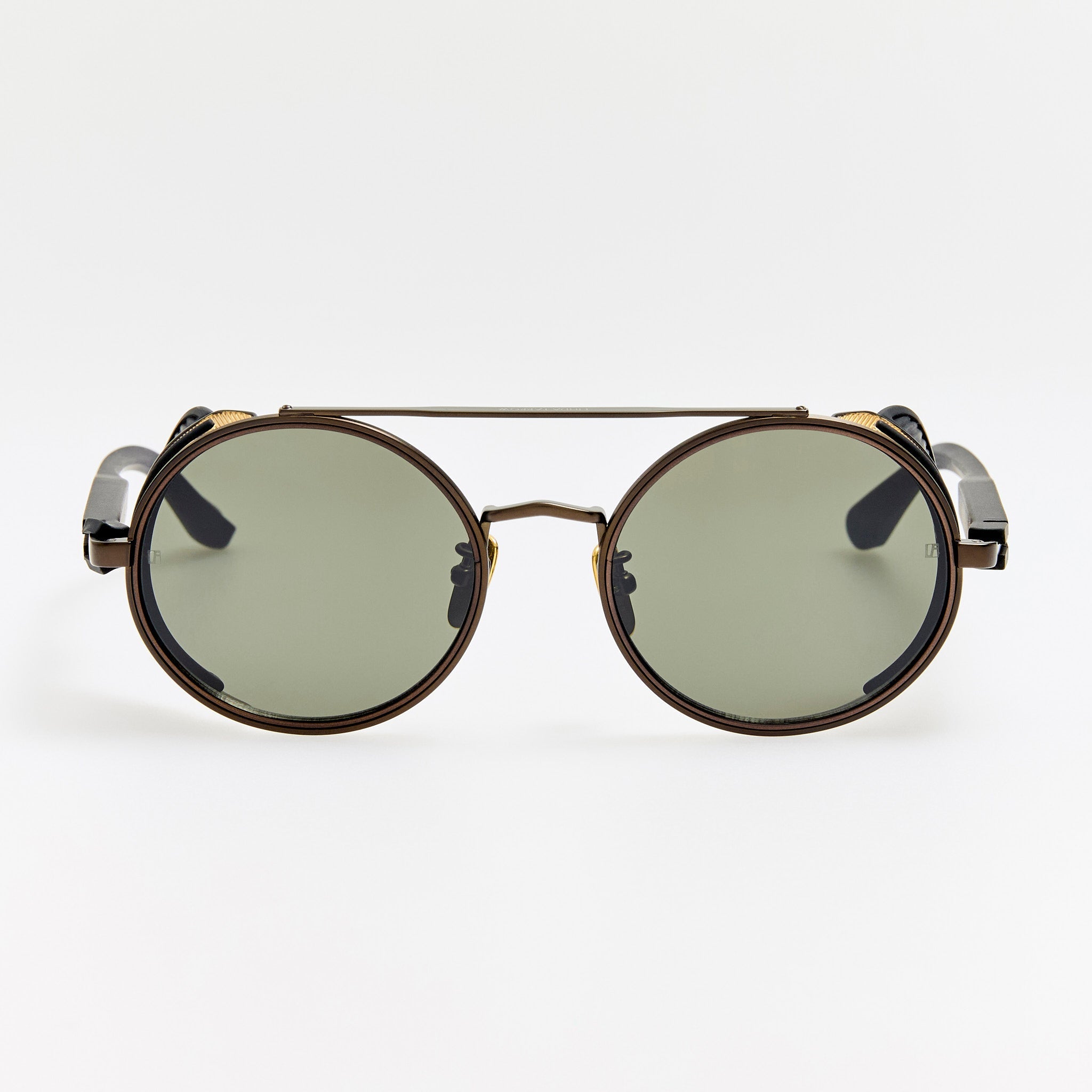 Baret Explorer Sunglasses in Matt Nickel and 22K Gold - LINDA FARROW - Sunglasses - 