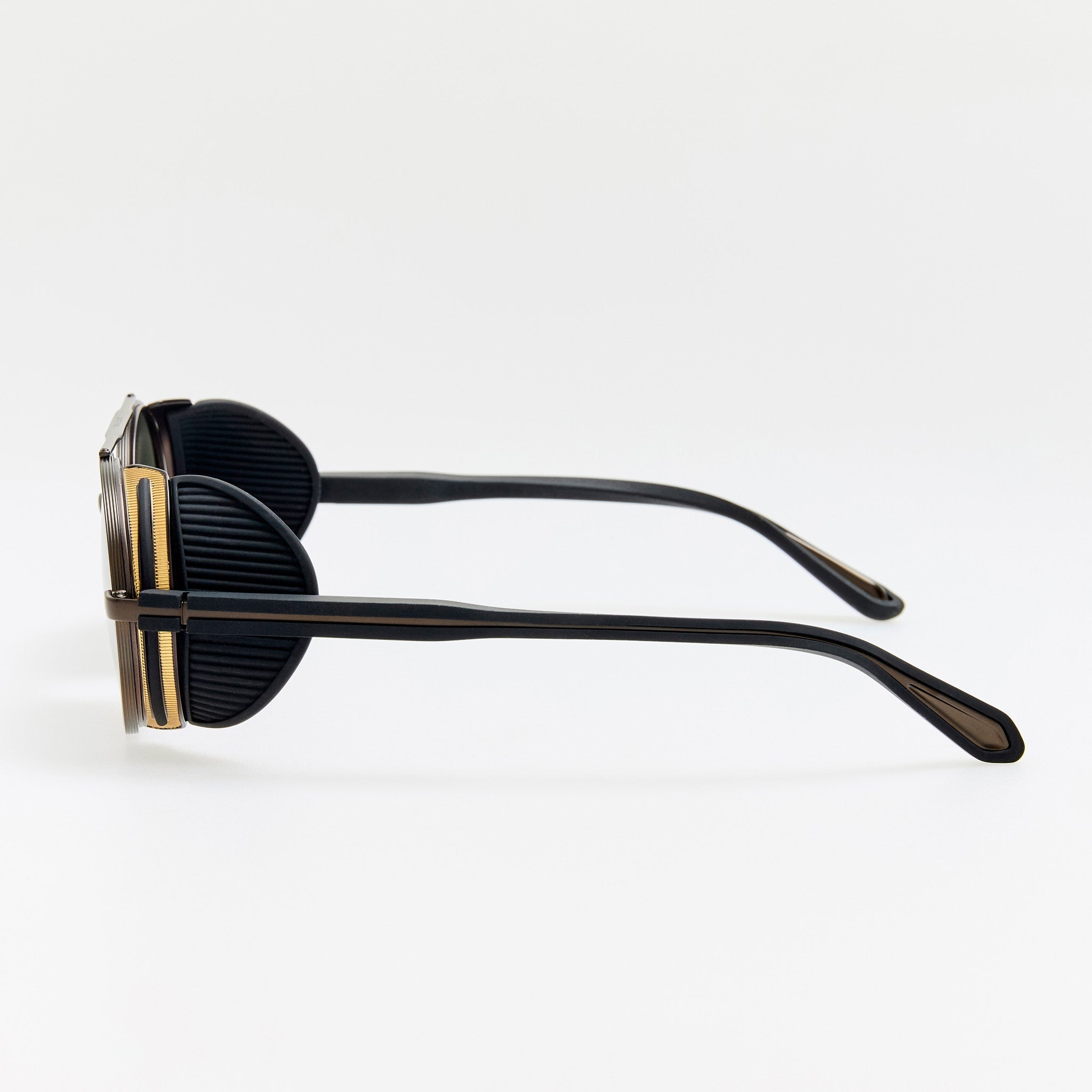 Baret Explorer Sunglasses in Matt Nickel and 22K Gold - LINDA FARROW - Sunglasses - 