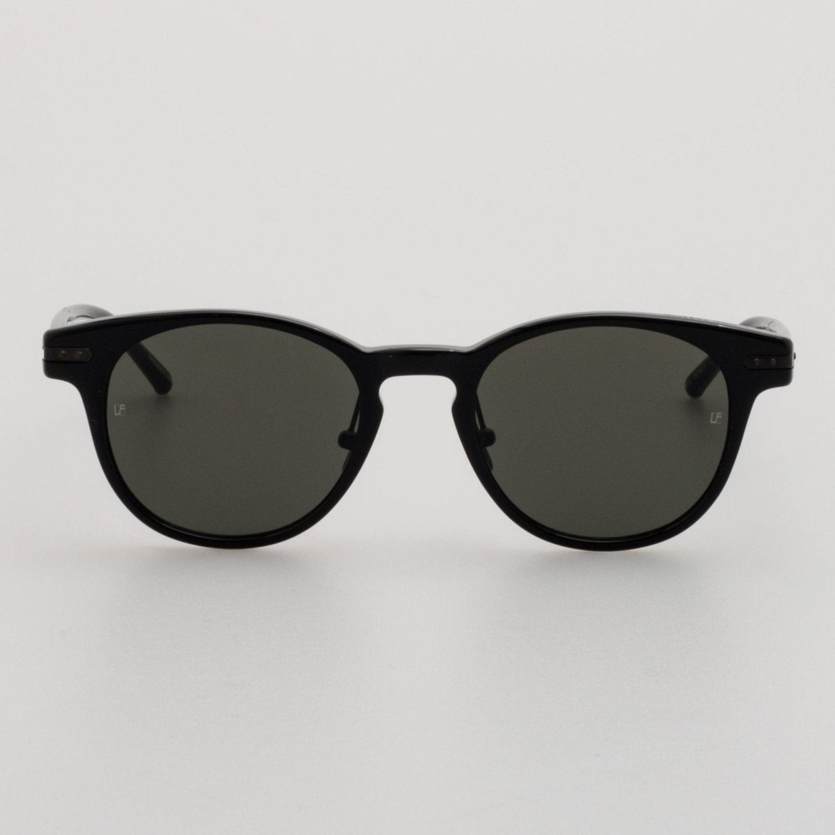 Bay Sunglasses in Black and Matt Nickel - LINDA FARROW - Sunglasses - 