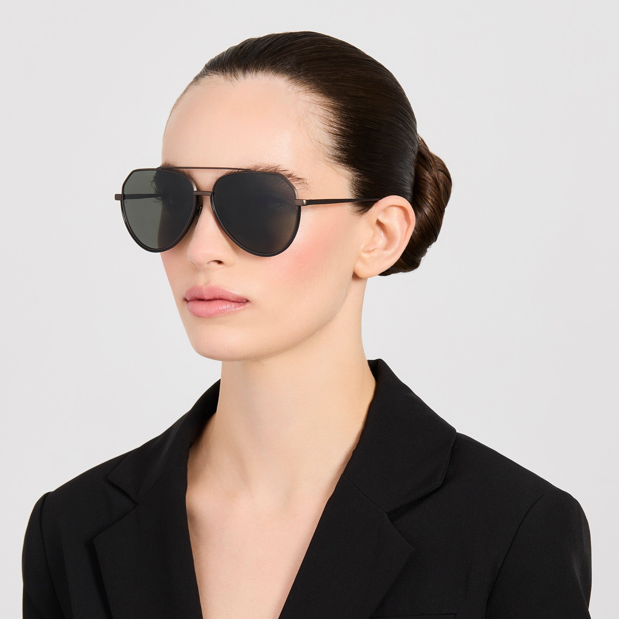 Bayer Sunglasses in Black Nickel - LINDA FARROW-Sunglasses-