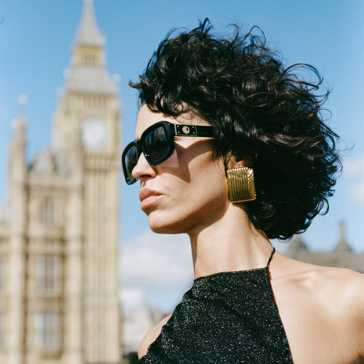 Belle Sunglasses in Black - LINDA FARROW-Sunglasses-