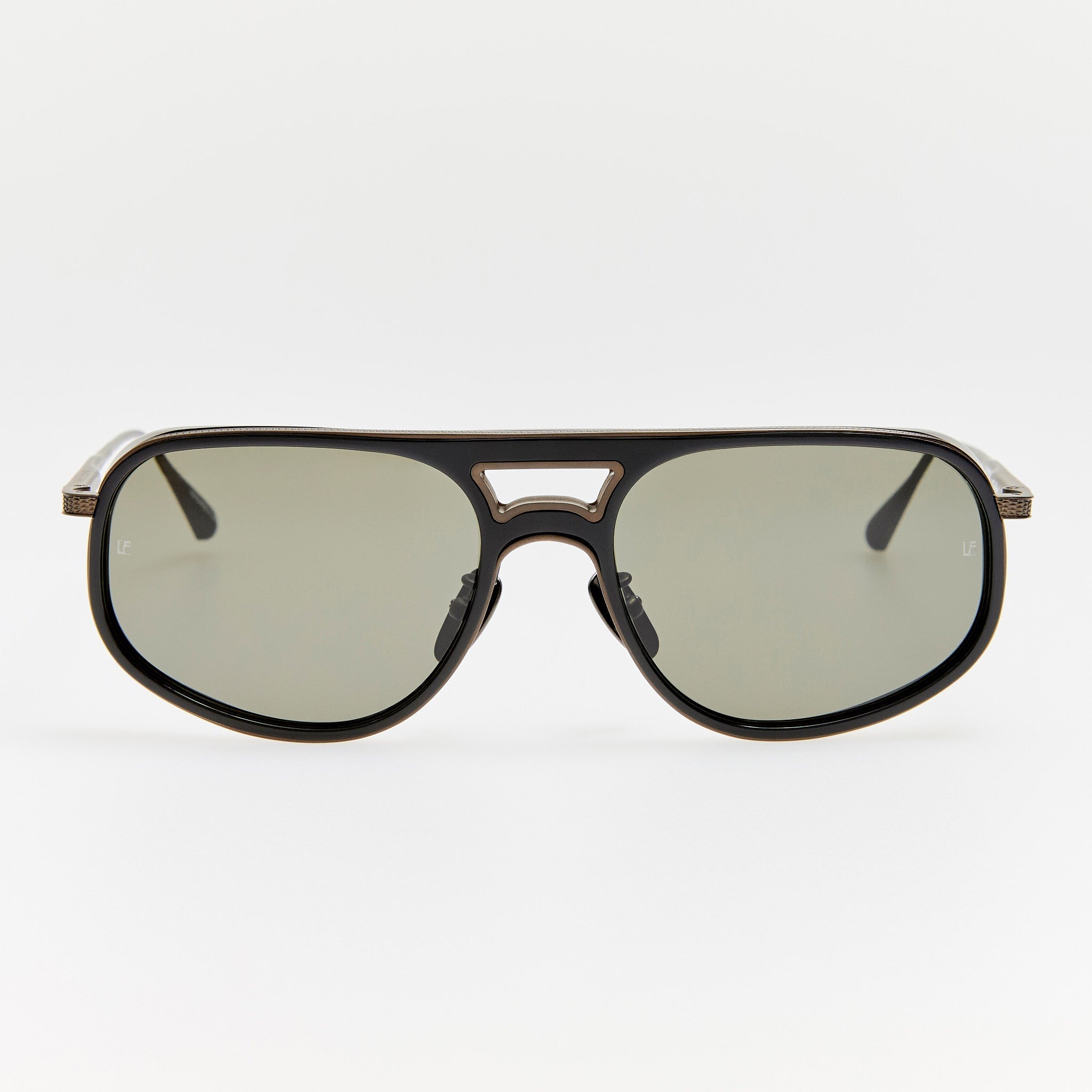 Calder Sunglasses in Matt Black Nickel - LINDA FARROW-Sunglasses-