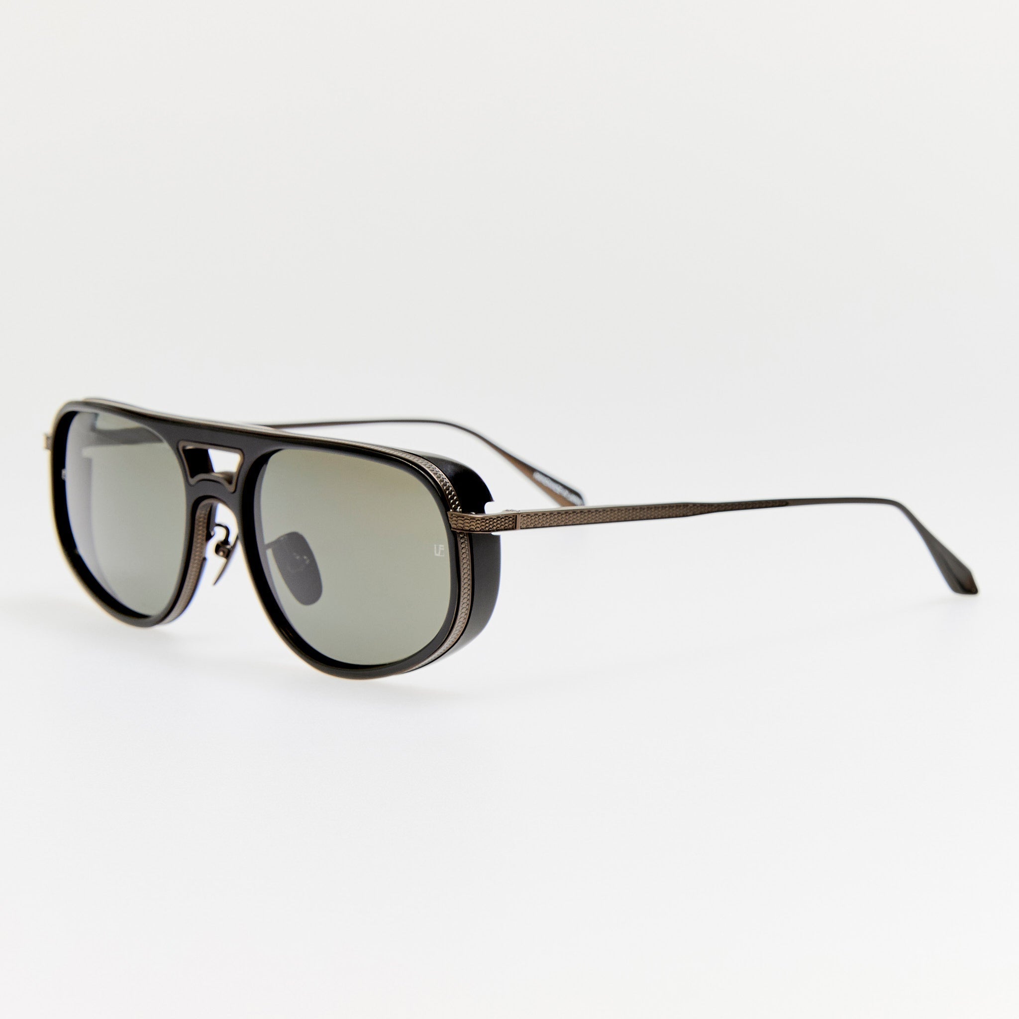 Calder Sunglasses in Matt Black Nickel - LINDA FARROW-Sunglasses-