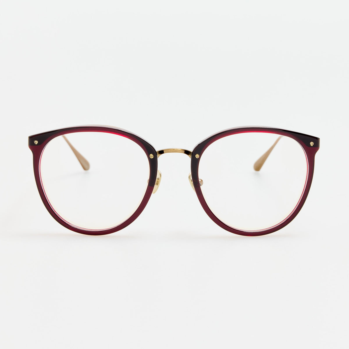 Calthorpe Optical in Antique Gold and Burgundy - LINDA FARROW-Optical Frame-