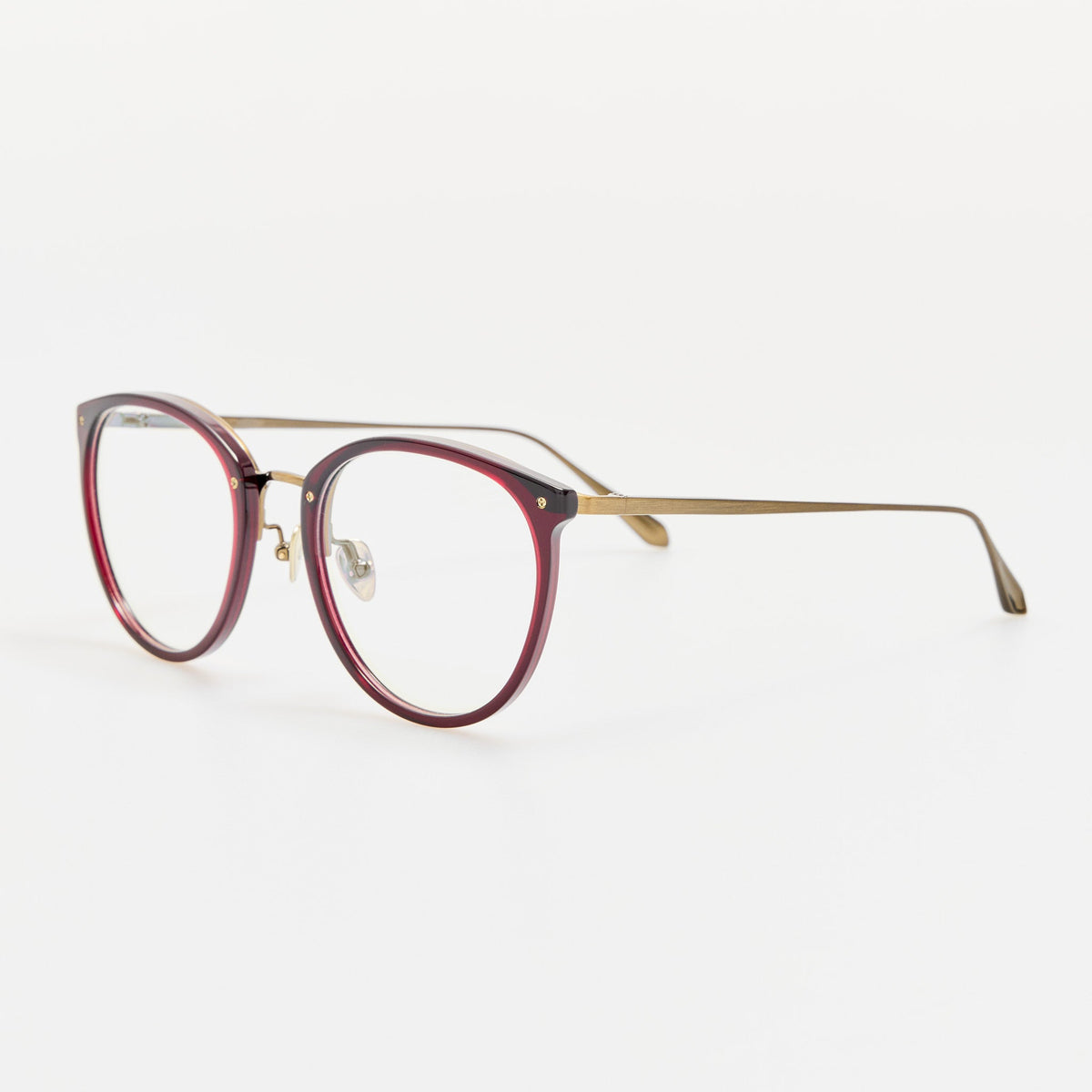 Calthorpe Optical in Antique Gold and Burgundy - LINDA FARROW-Optical Frame-