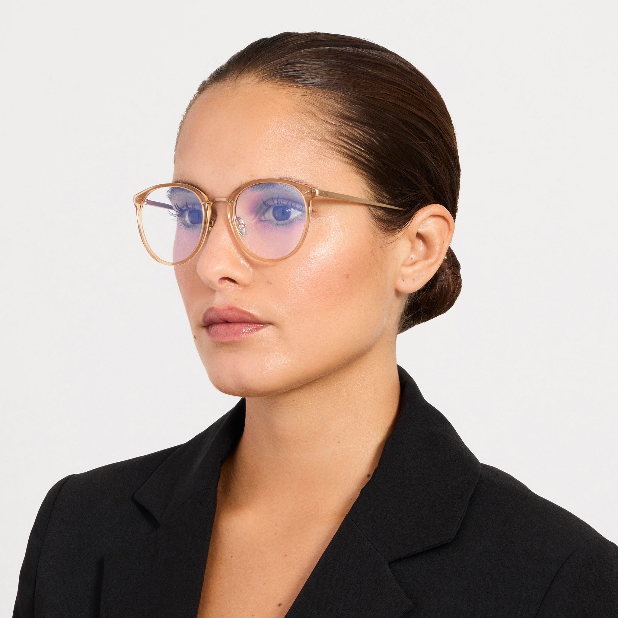 Calthorpe Optical in Matt Champagne and Honey - LINDA FARROW - Optical Frame - 