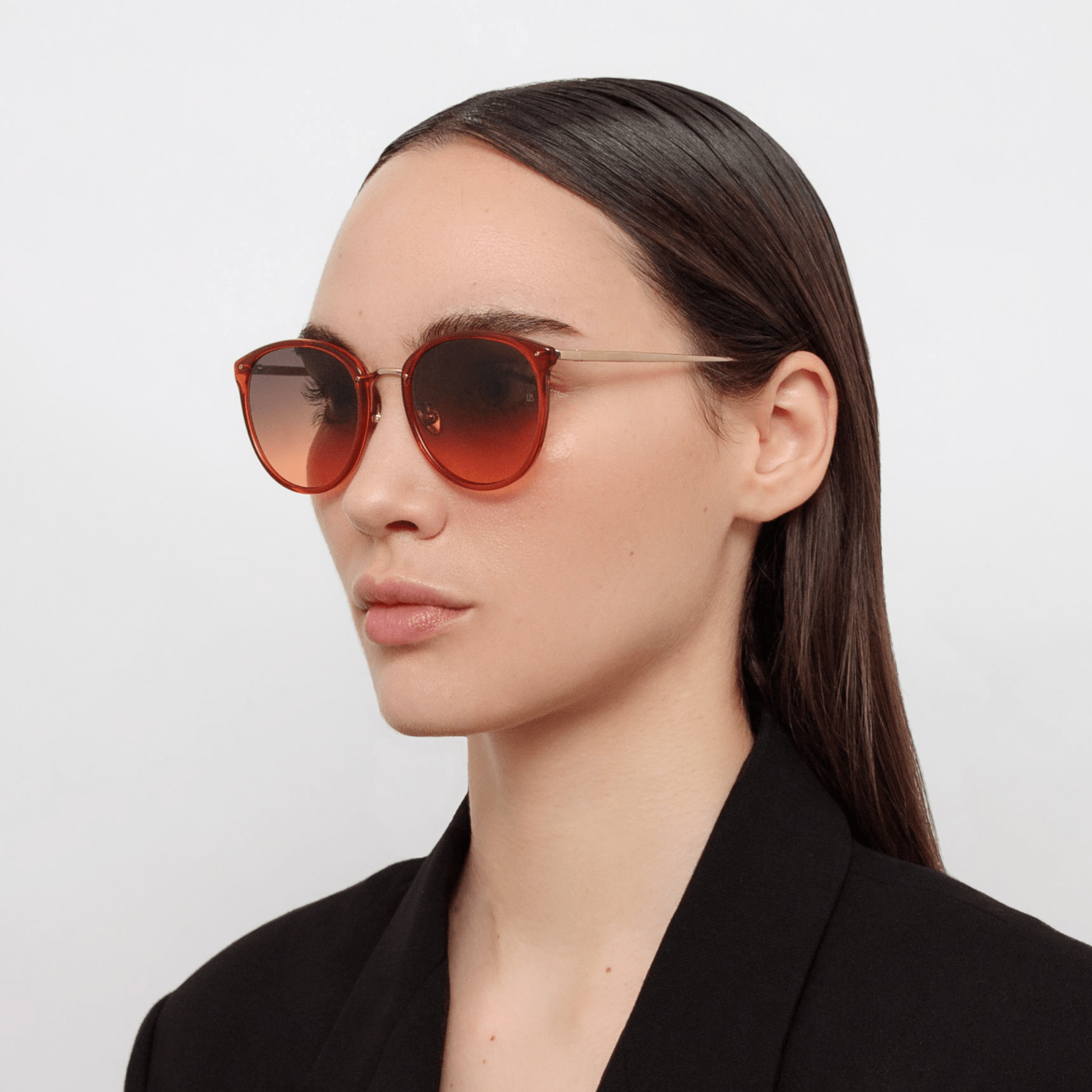 Calthorpe Sunglasses in 22K Gold and Dusk Gradient - LINDA FARROW - Sunglasses - 