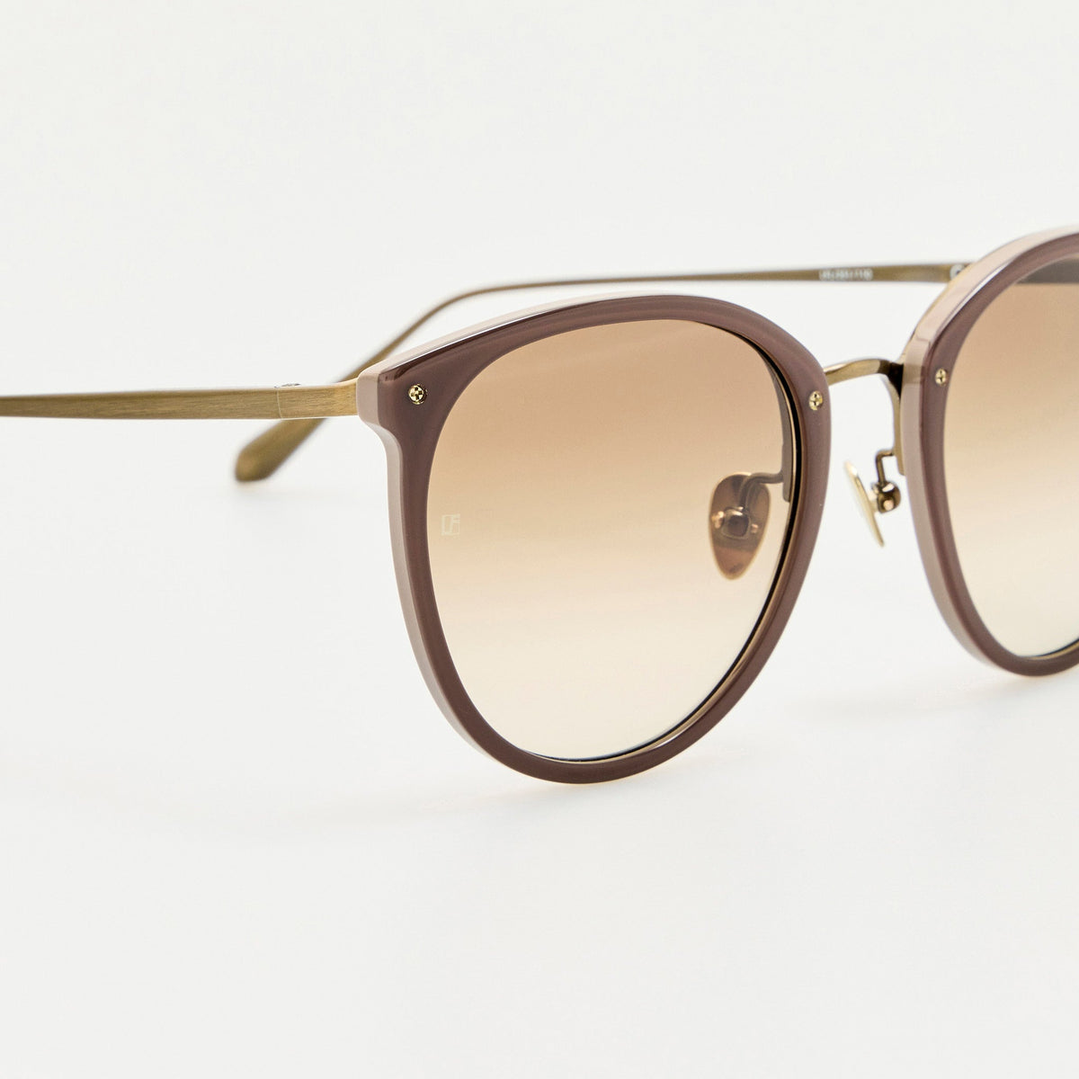 Calthorpe Sunglasses in Antique Gold and Taupe - LINDA FARROW-Sunglasses-