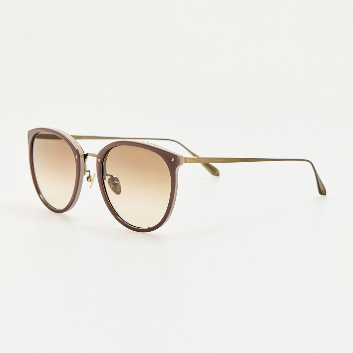 Calthorpe Sunglasses in Antique Gold and Taupe - LINDA FARROW-Sunglasses-