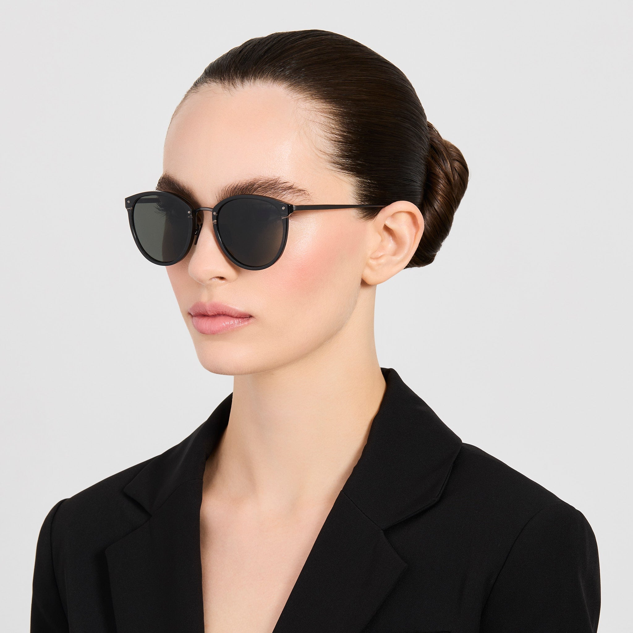 Calthorpe Sunglasses in Buffalo Horn and 925 Sterling Silver - LINDA FARROW-Sunglasses-