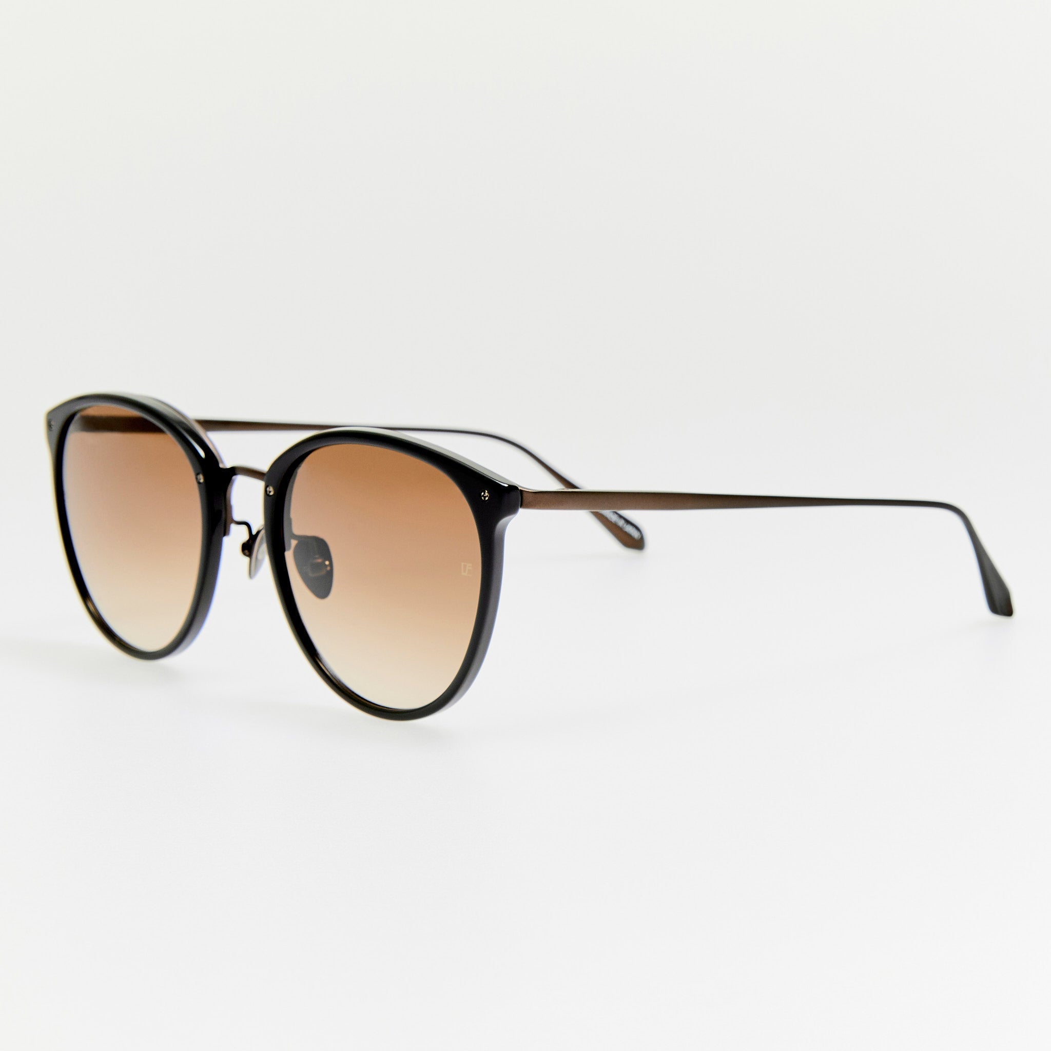 Calthorpe Sunglasses in Matt Nickel and Mocha - LINDA FARROW - Sunglasses - 