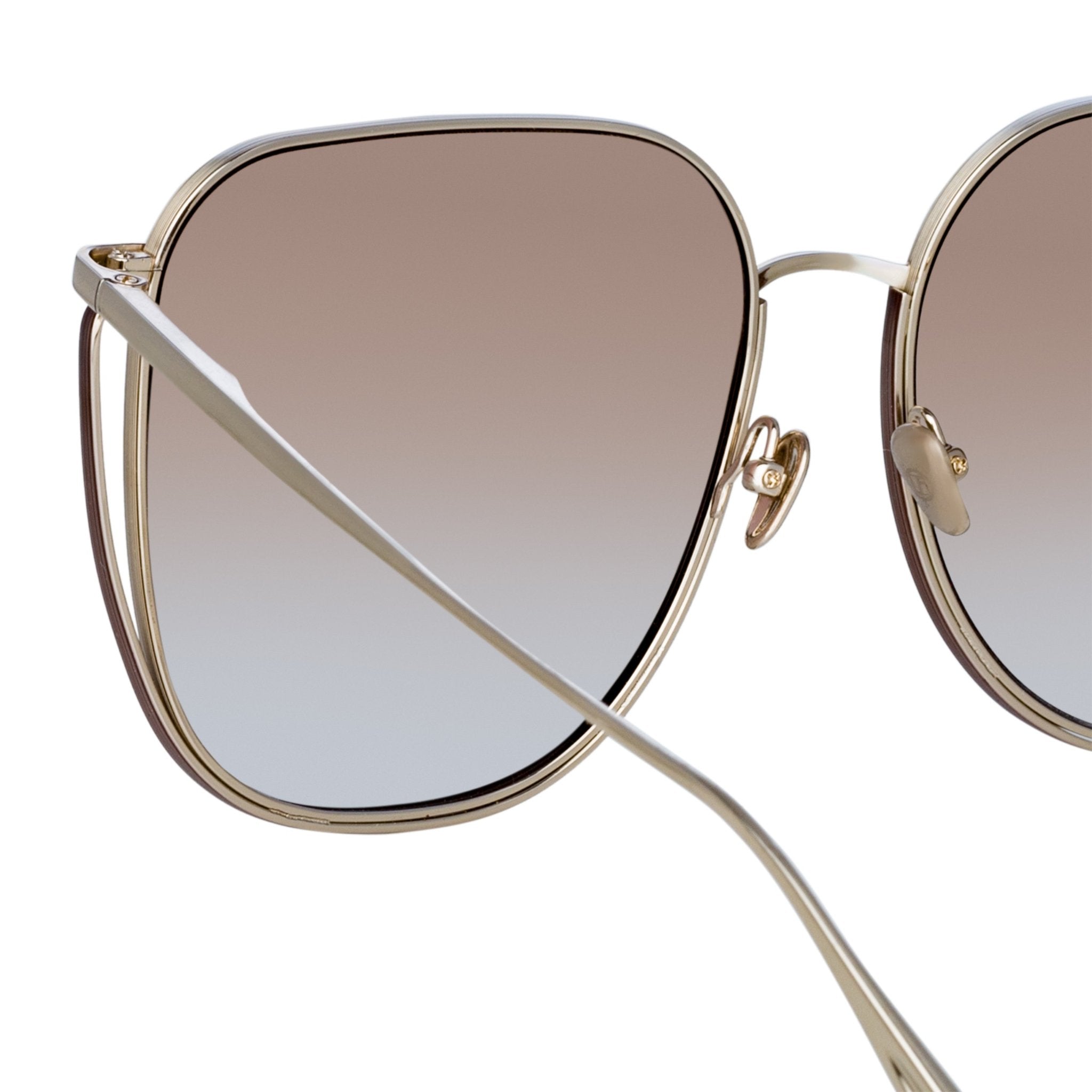 Camry Sunglasses in 22K Light Gold - LINDA FARROW - Sunglasses - 
