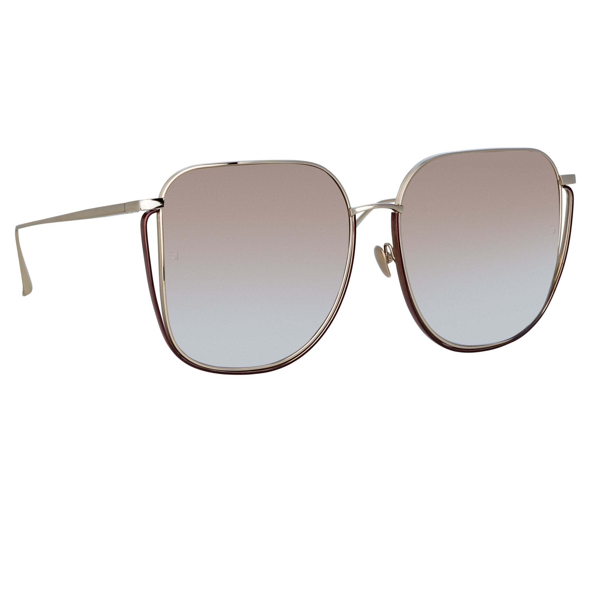 Camry Sunglasses in 22K Light Gold - LINDA FARROW - Sunglasses - 