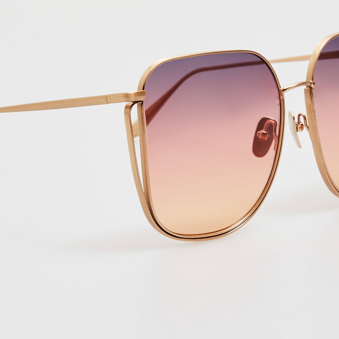 Camry Sunglasses in Matt Champagne and Sunset Gradient - LINDA FARROW - Sunglasses - 