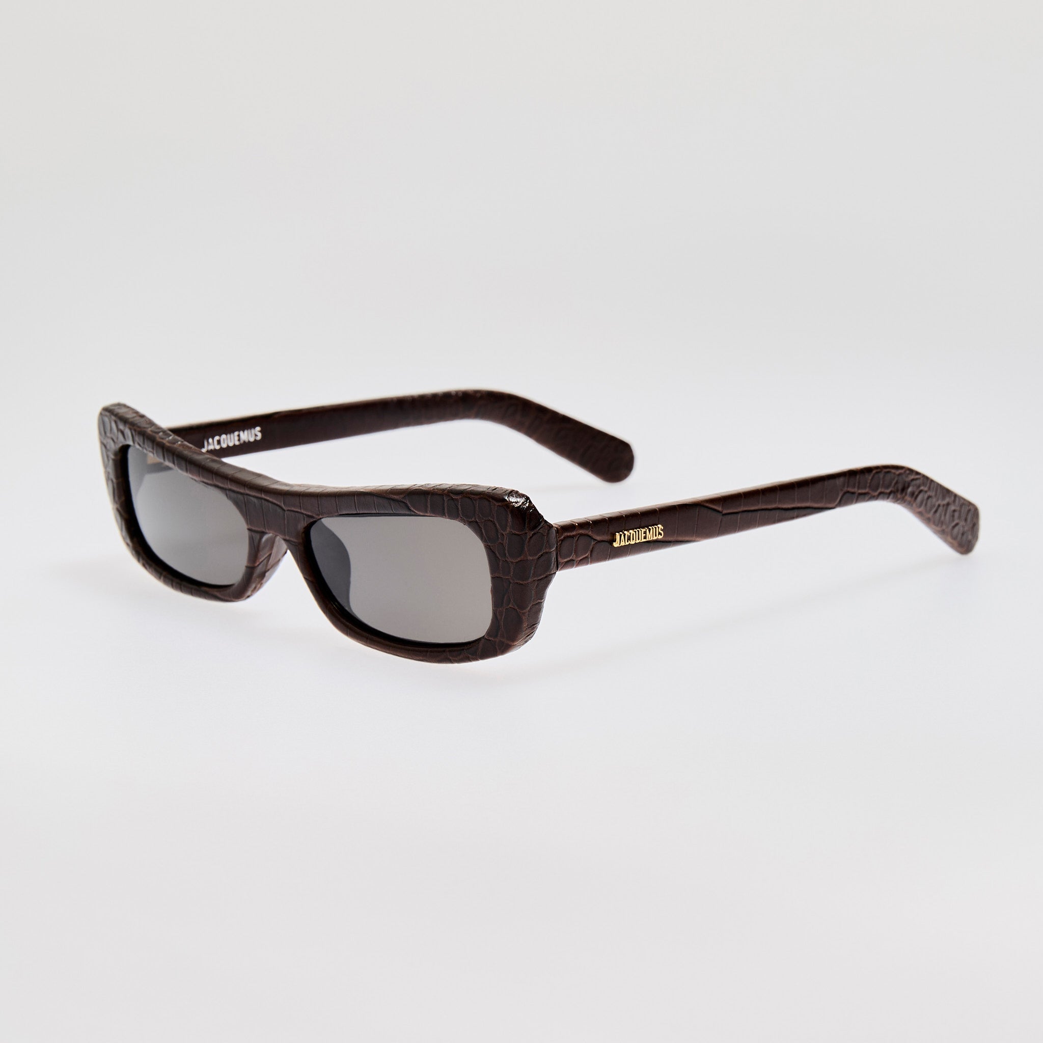 Capri Sunglasses in Brown Crocodile - LINDA FARROW - Sunglasses - 