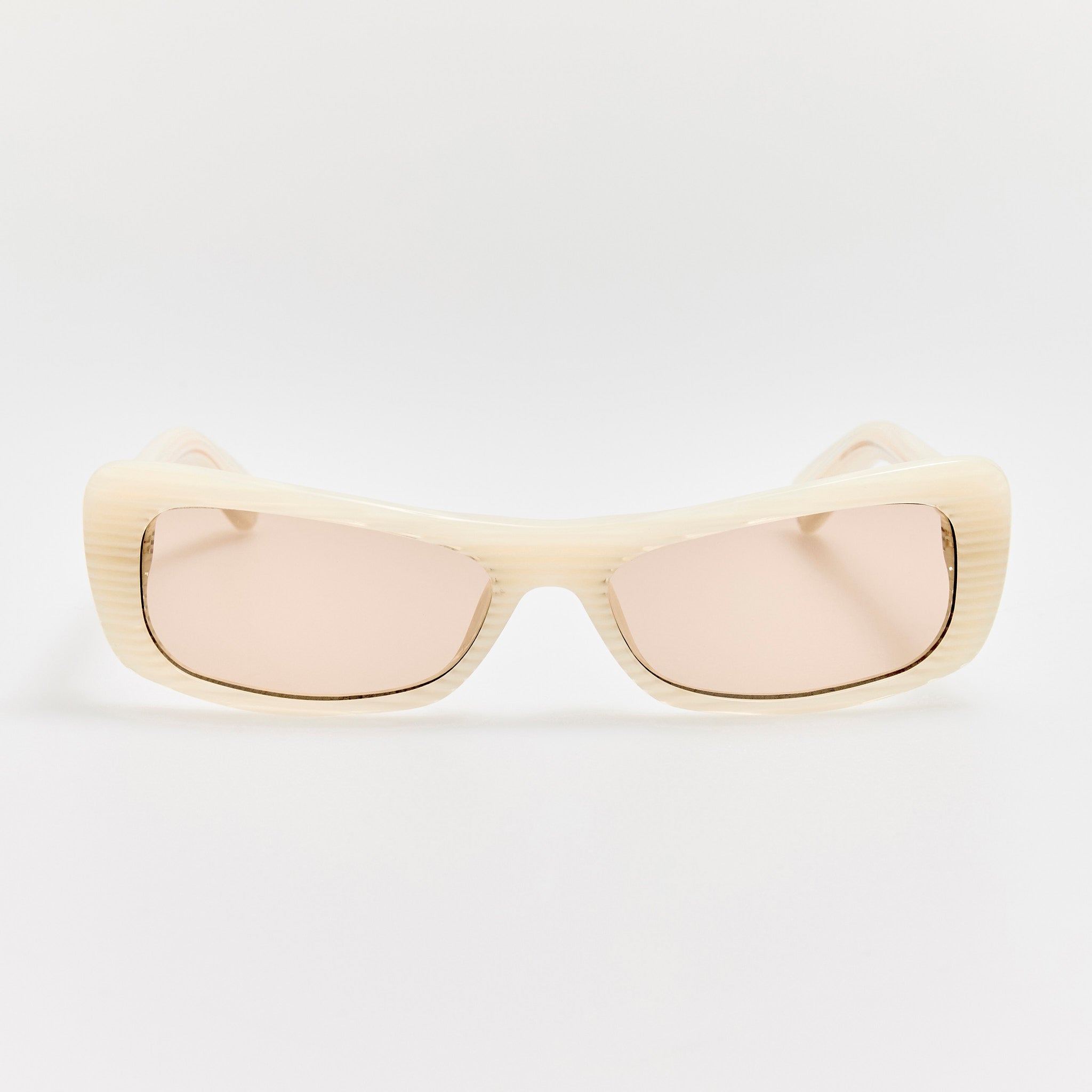 Capri Sunglasses in Cream Stripe - LINDA FARROW - Sunglasses - 