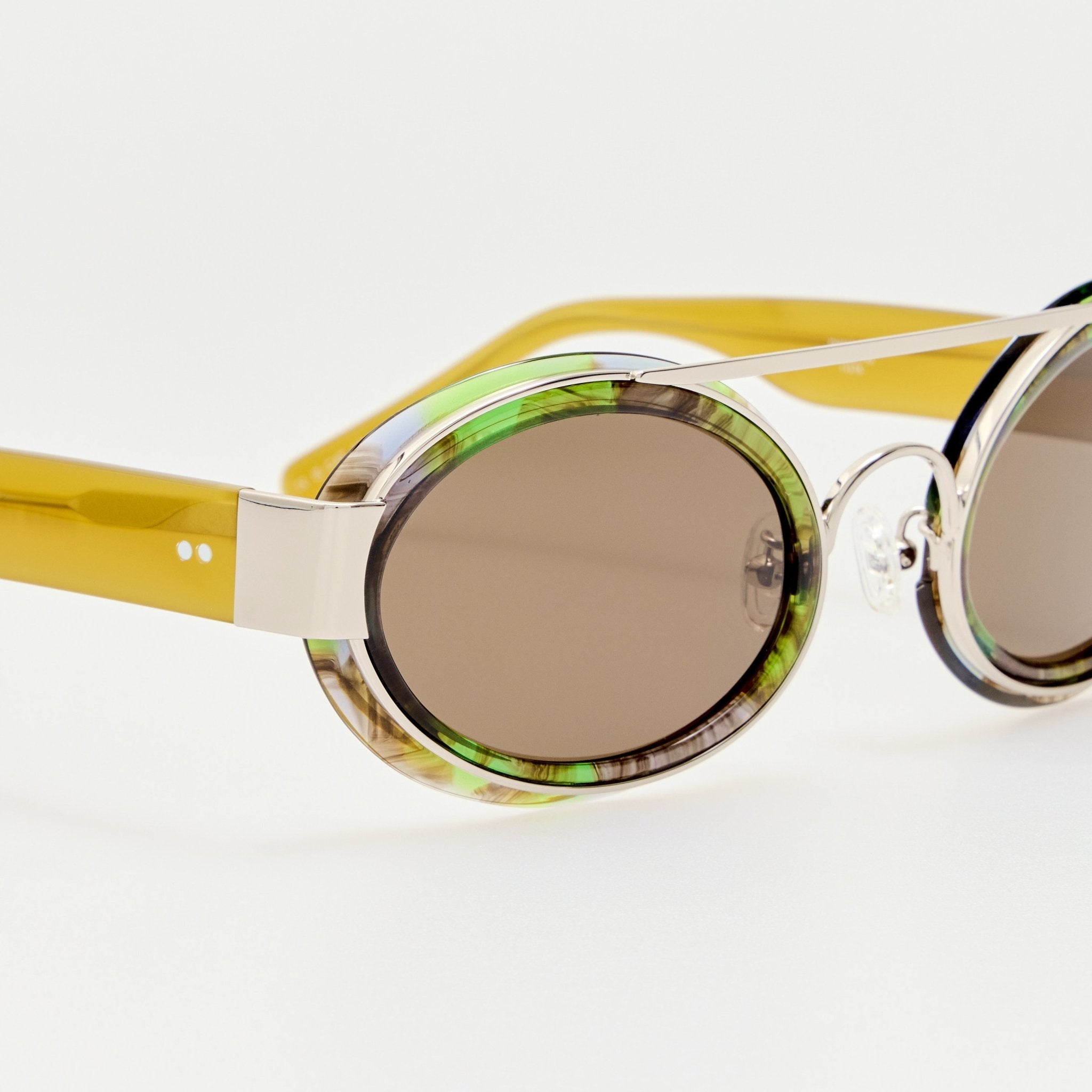 Cat Eye Sunglasses in Malachite - LINDA FARROW-Sunglasses-