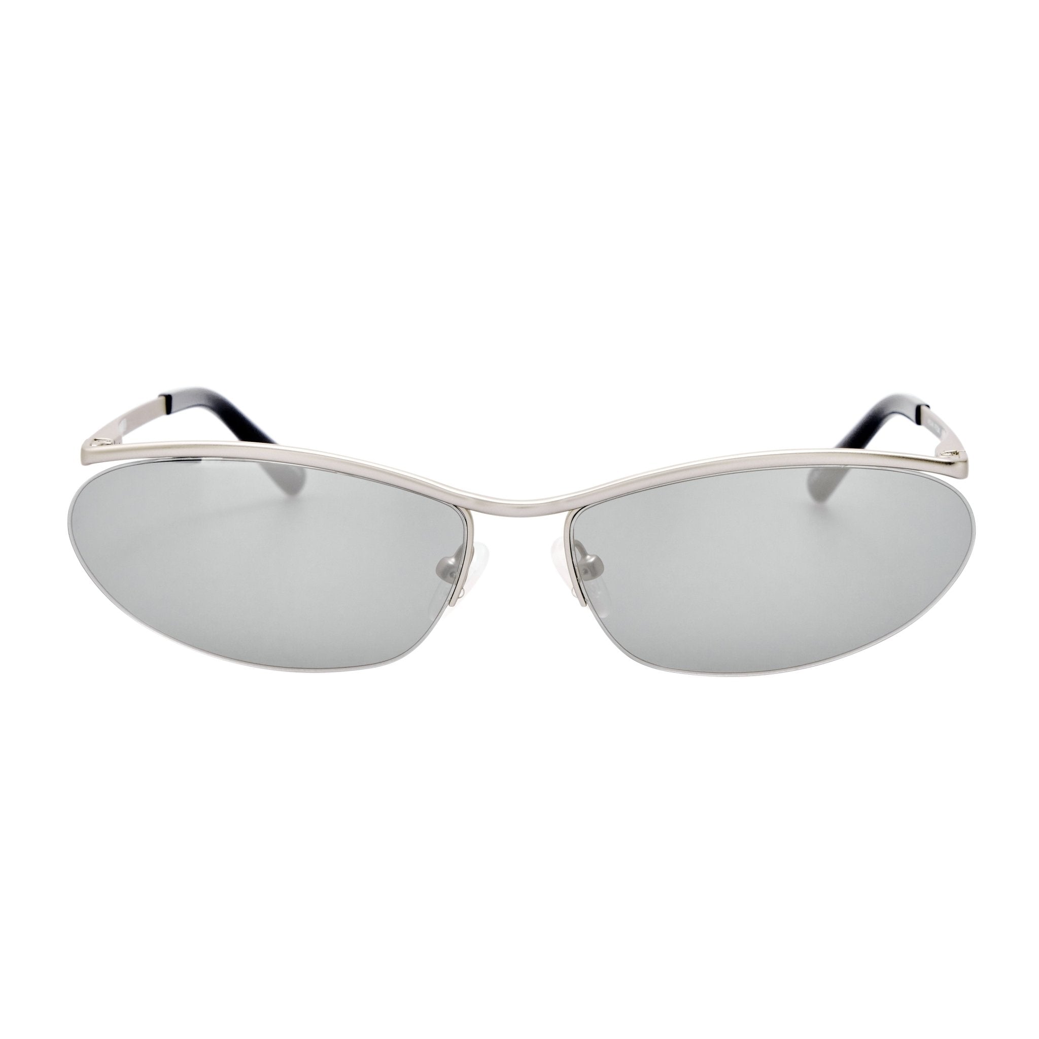 Charlotte Sunglasses in Matt Silver - LINDA FARROW-Sunglasses-