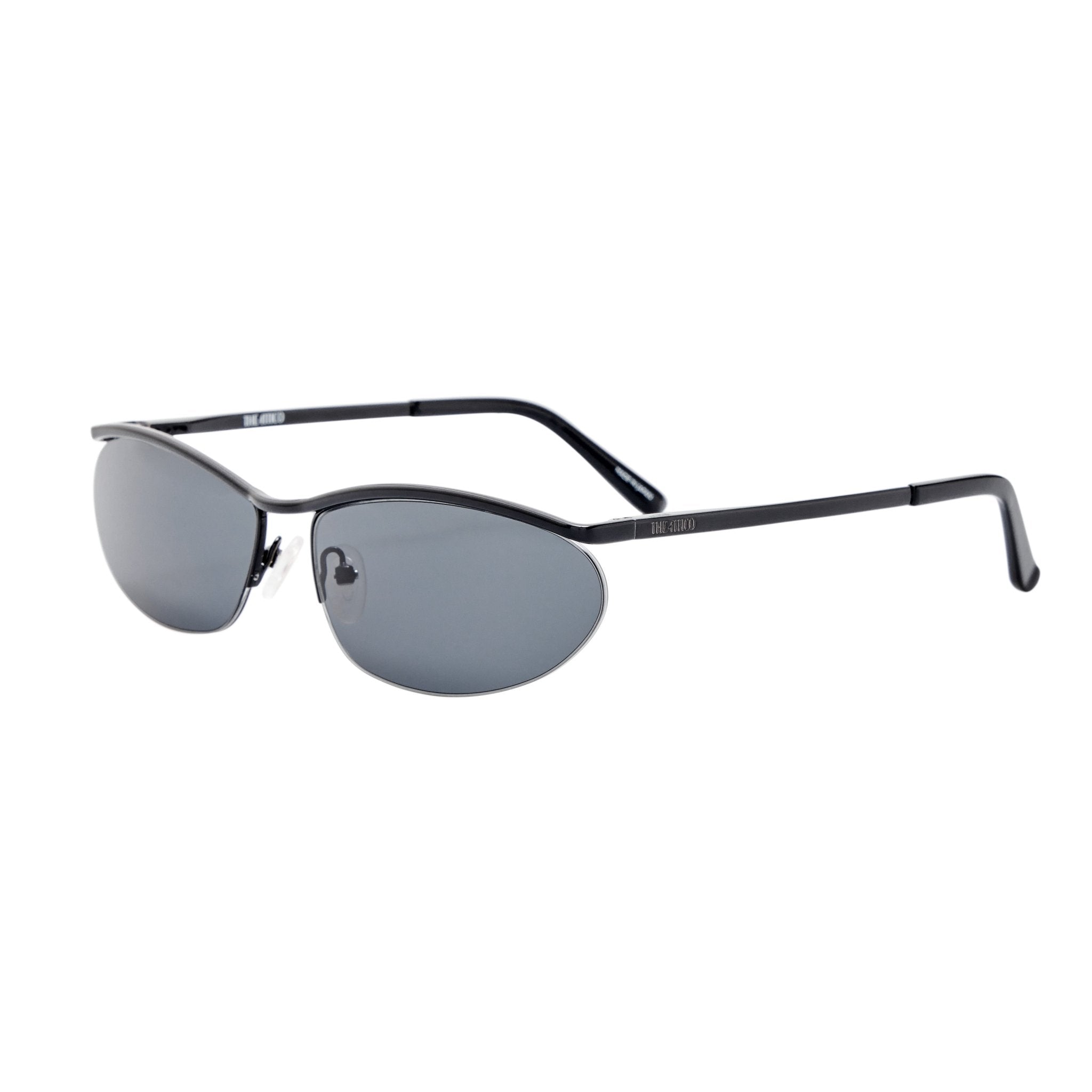 Charlotte Sunglasses in Shiny Black - LINDA FARROW-Sunglasses-