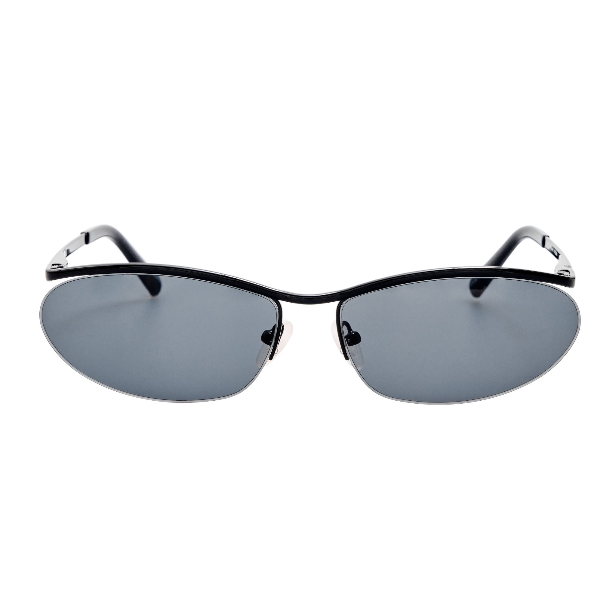 Charlotte Sunglasses in Shiny Black - LINDA FARROW-Sunglasses-