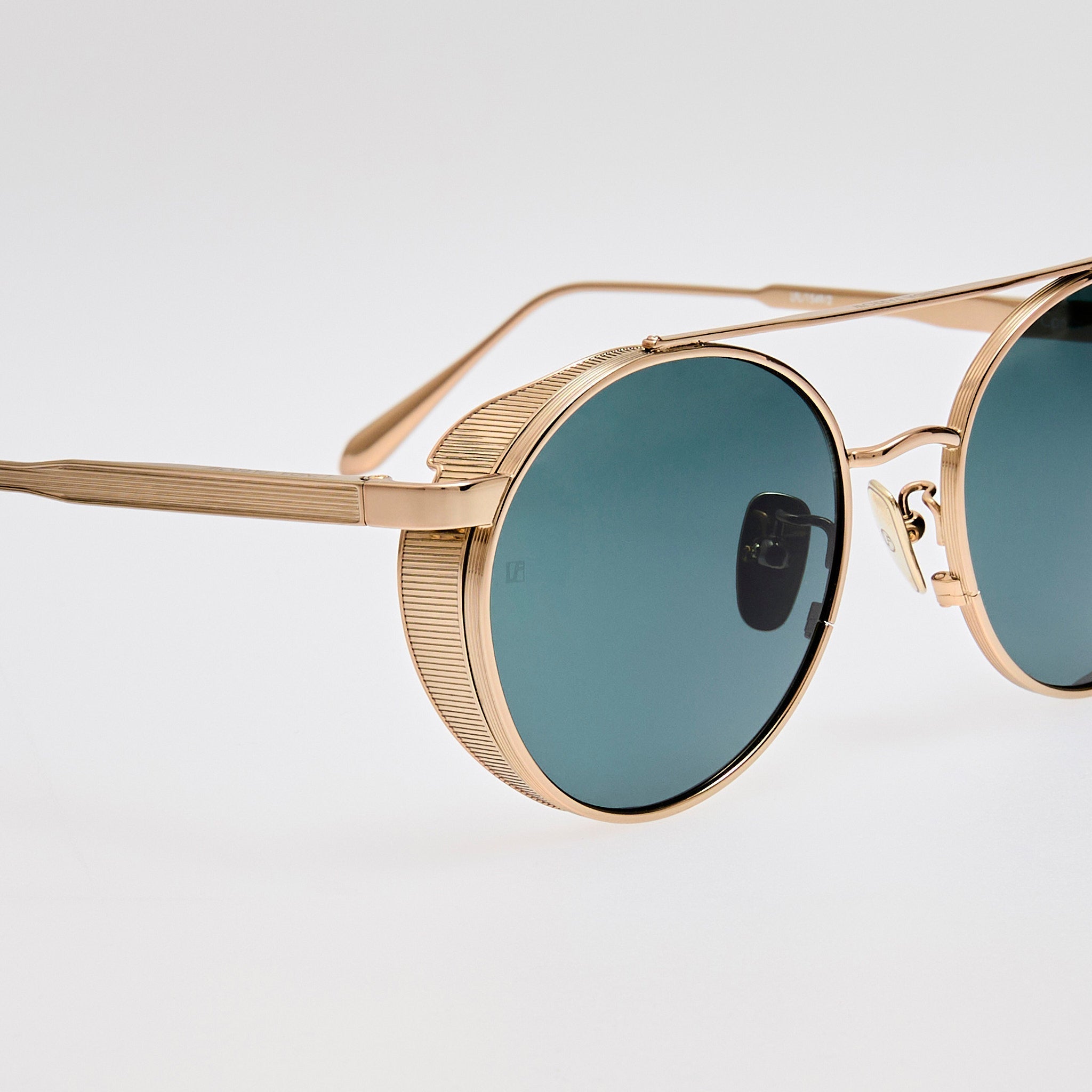 Conor Sunglasses in Green and 22K Gold - LINDA FARROW - Sunglasses - 